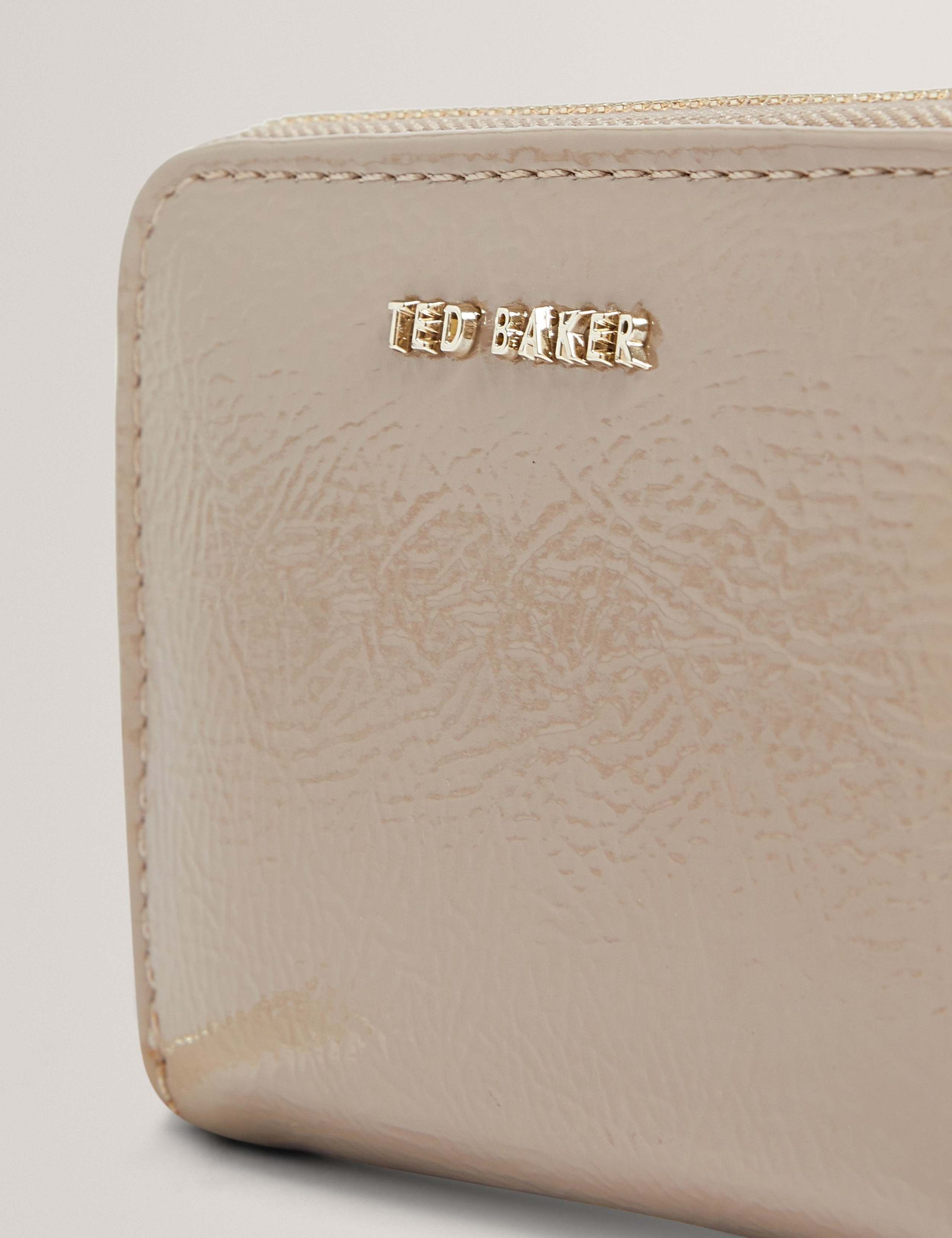 Faux Leather Patent Crinkle Zip Around Purse 3 of 4