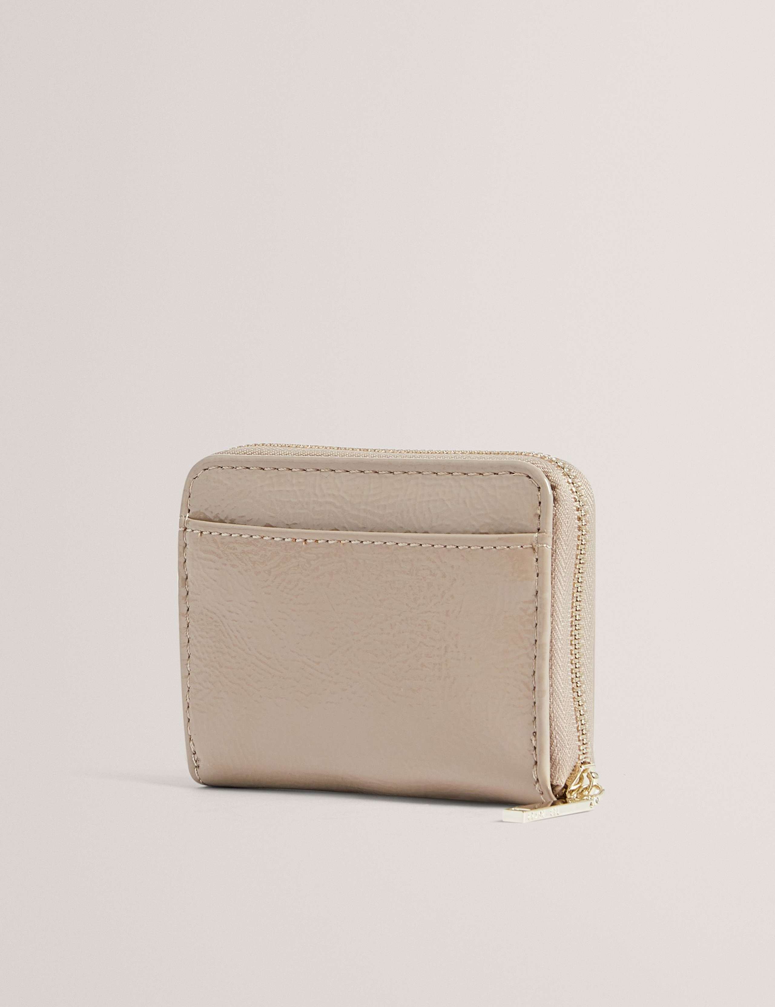 Faux Leather Patent Crinkle Zip Around Purse 4 of 4