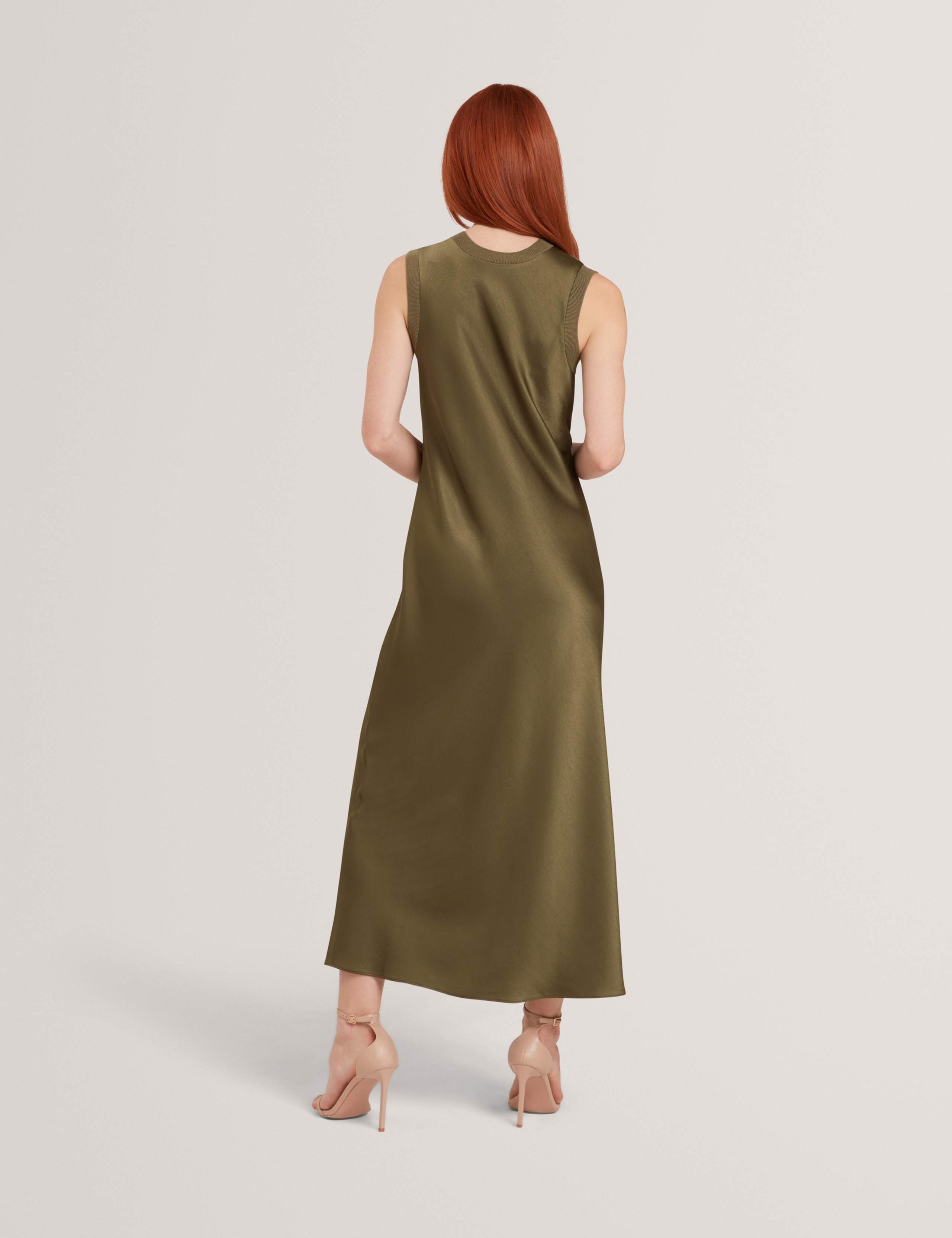 High Neck Knitted Panel Maxi Column Dress 4 of 6