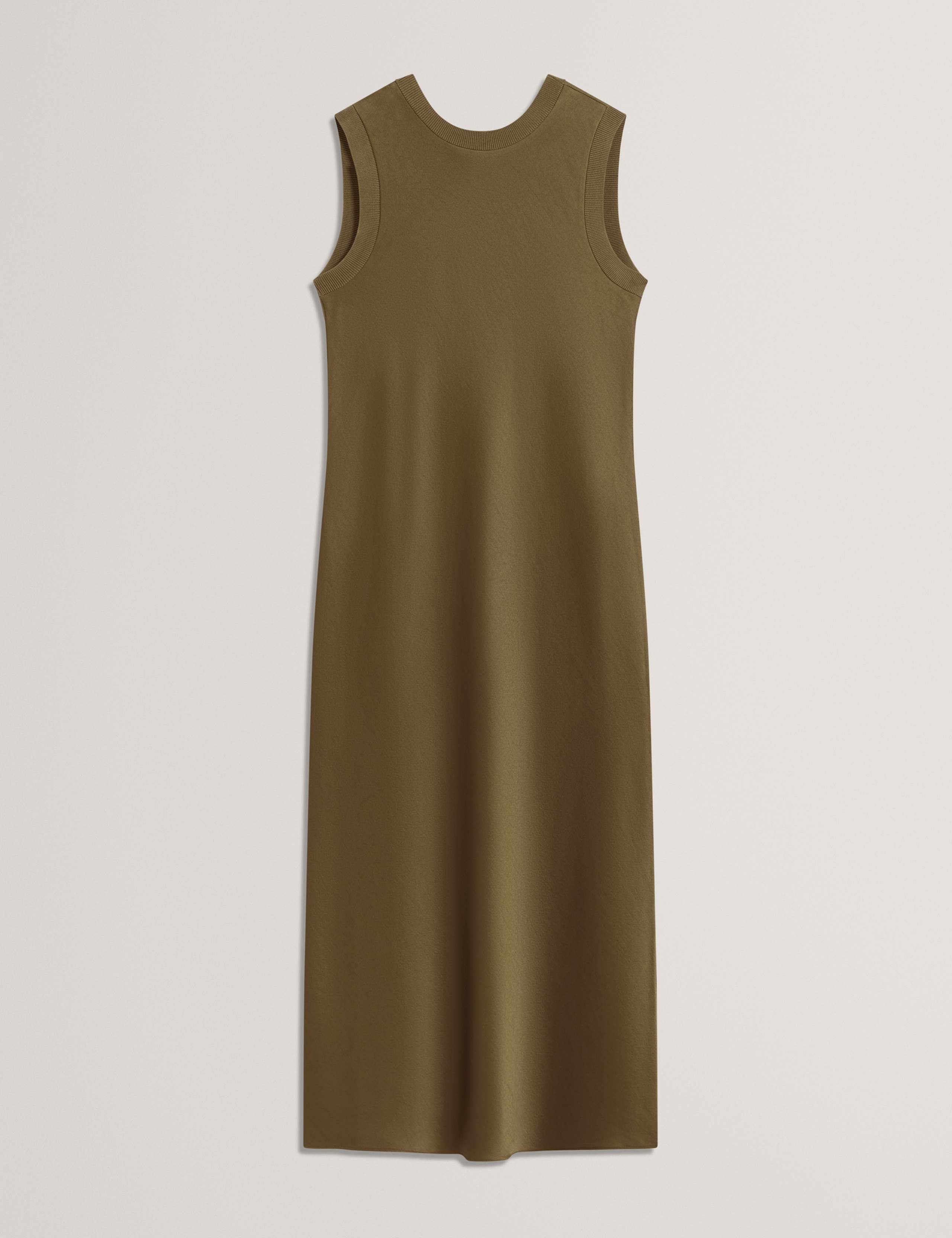 High Neck Knitted Panel Maxi Column Dress 2 of 6