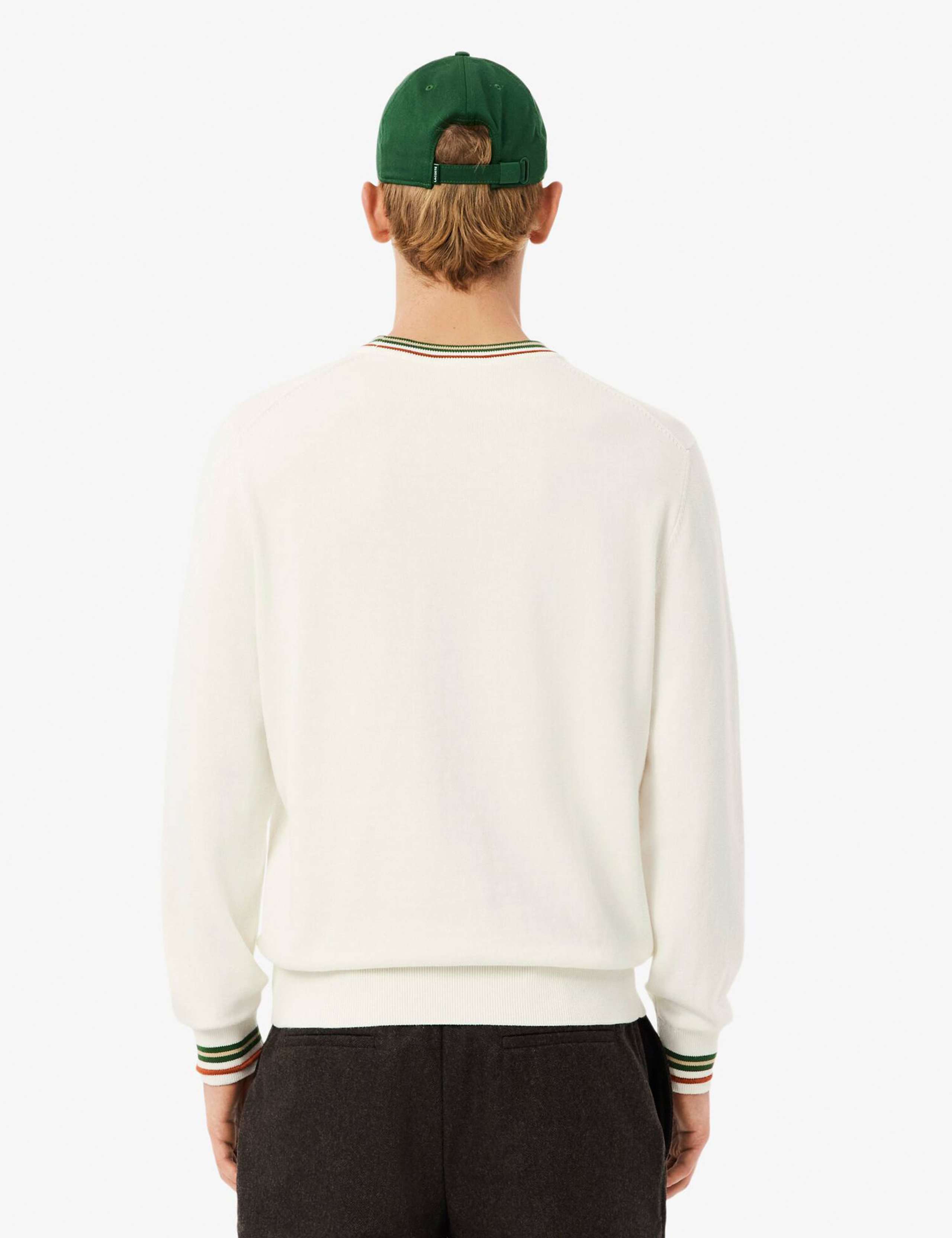 Pure Cotton Tipped Crew Neck Jumper 4 of 4