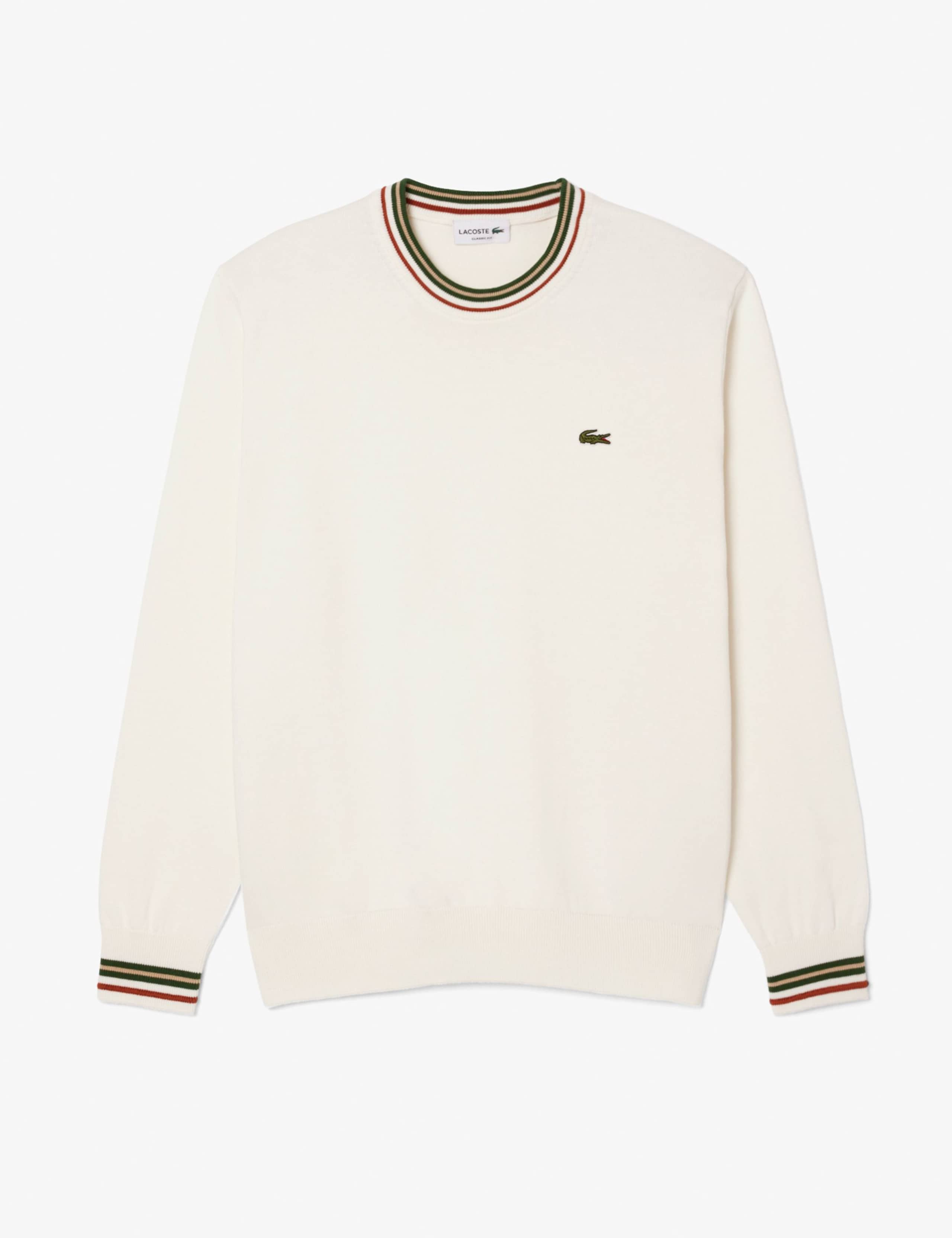 Pure Cotton Tipped Crew Neck Jumper 2 of 4