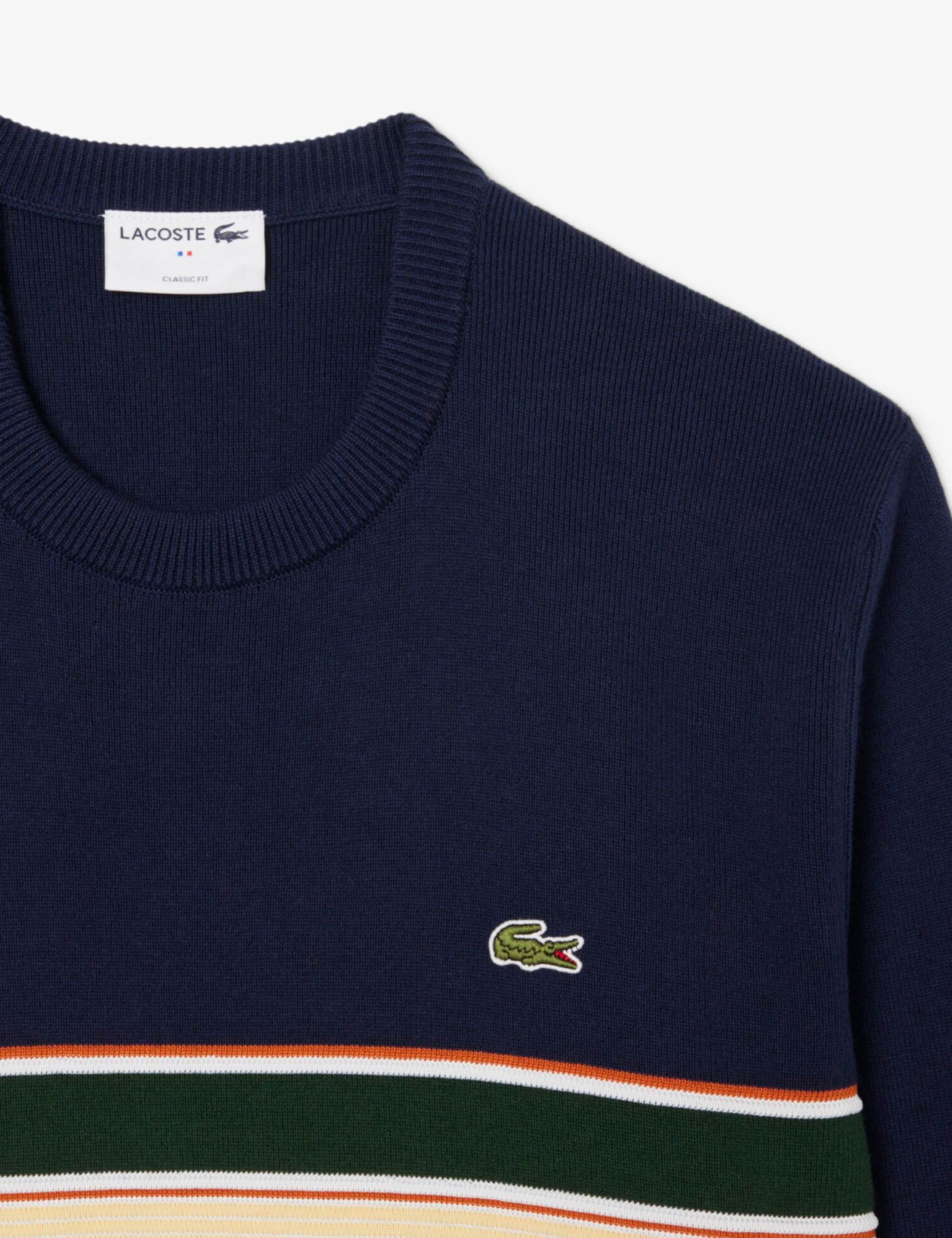 Knitted Stripe Crew Neck Jumper with Wool 4 of 6