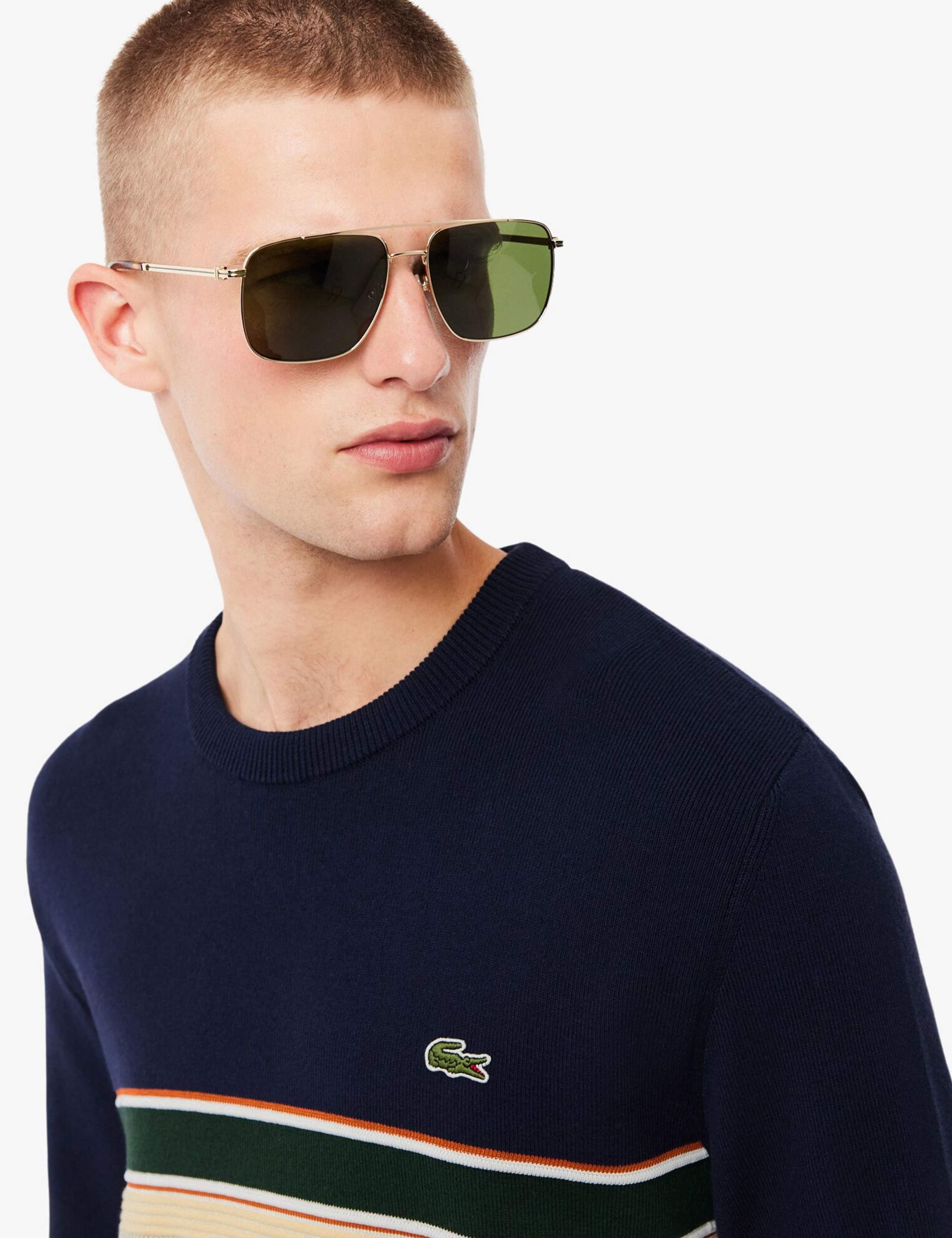 Knitted Stripe Crew Neck Jumper with Wool 6 of 6