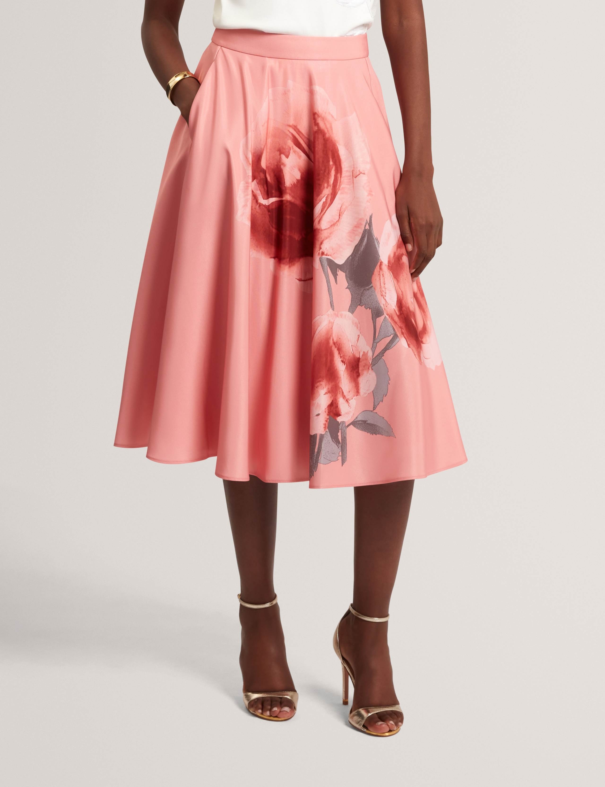 Floral Pleated Midi Skirt 3 of 6