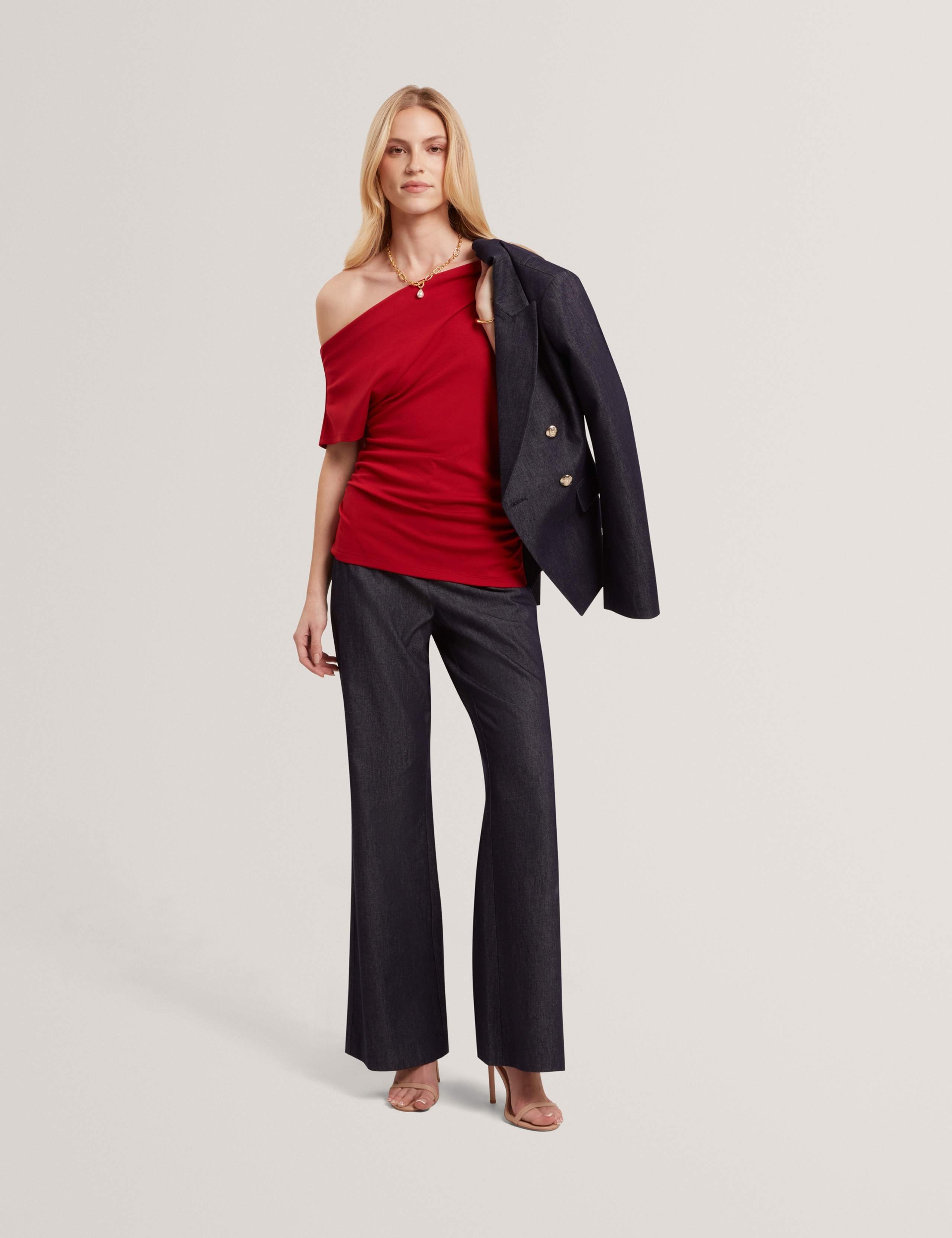 Jersey Asymmetric Neck Top 5 of 6