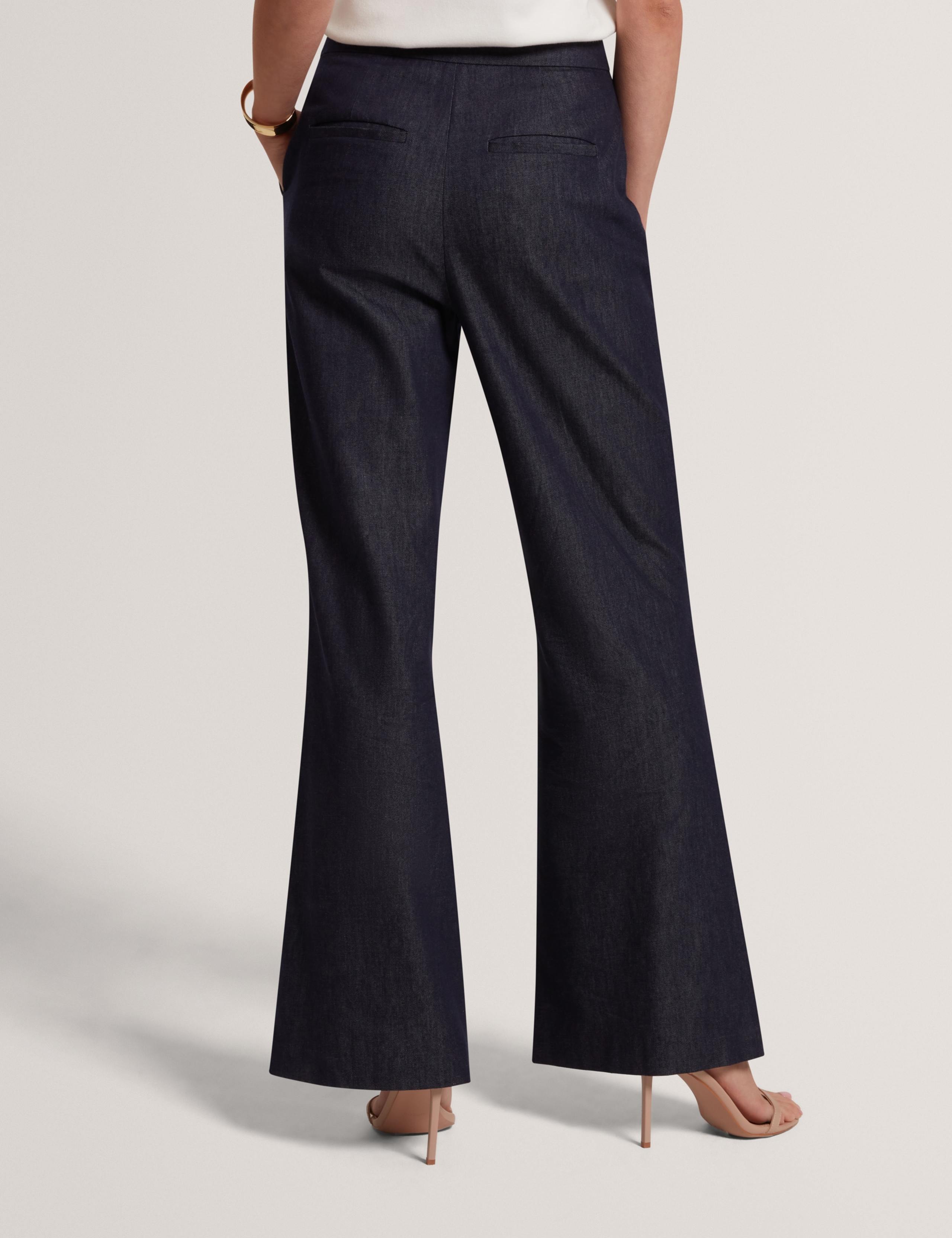 Cotton Rich Flared Trousers 4 of 6