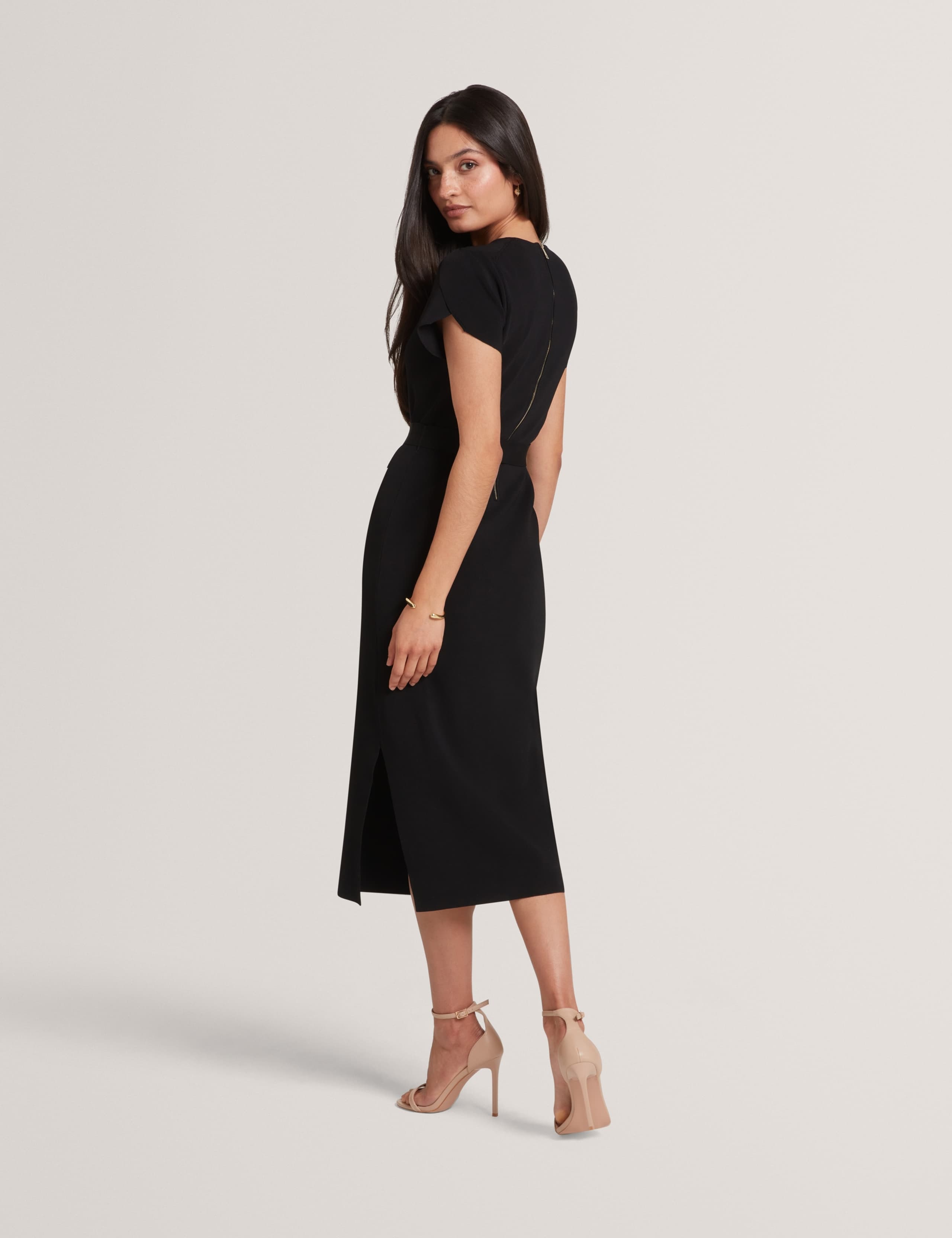 Knitted Belted Midi Tailored Dress 4 of 6