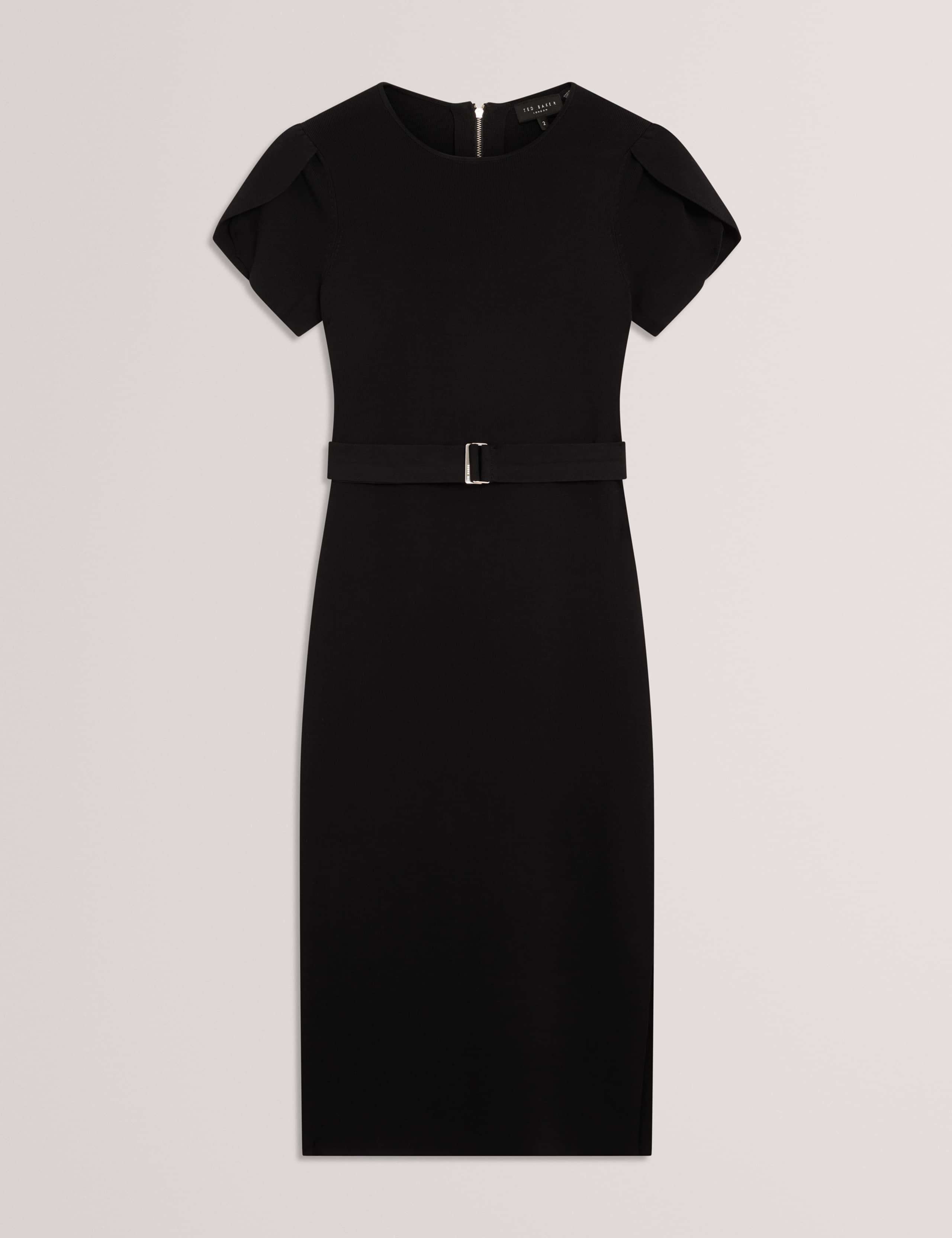 Knitted Belted Midi Tailored Dress 2 of 6