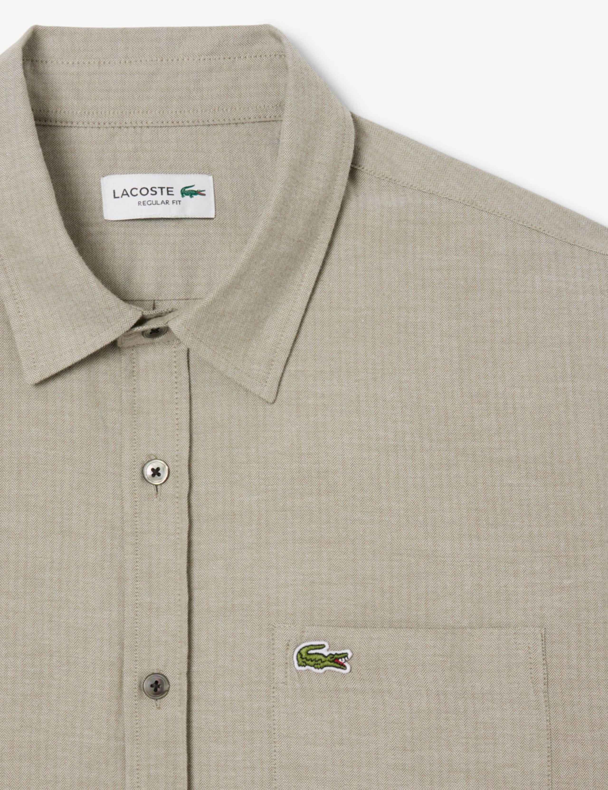 Regular Fit Pure Cotton Herringbone Shirt 3 of 7