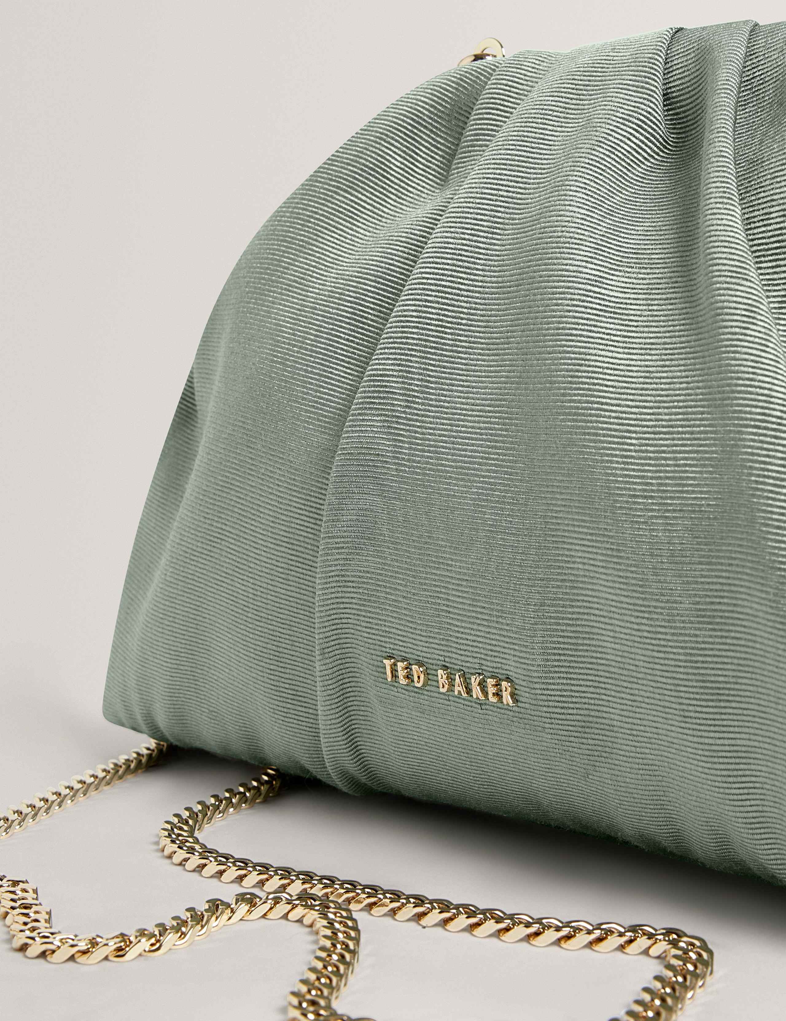 Fabric Gathered Chain Strap Clutch Bag 4 of 5