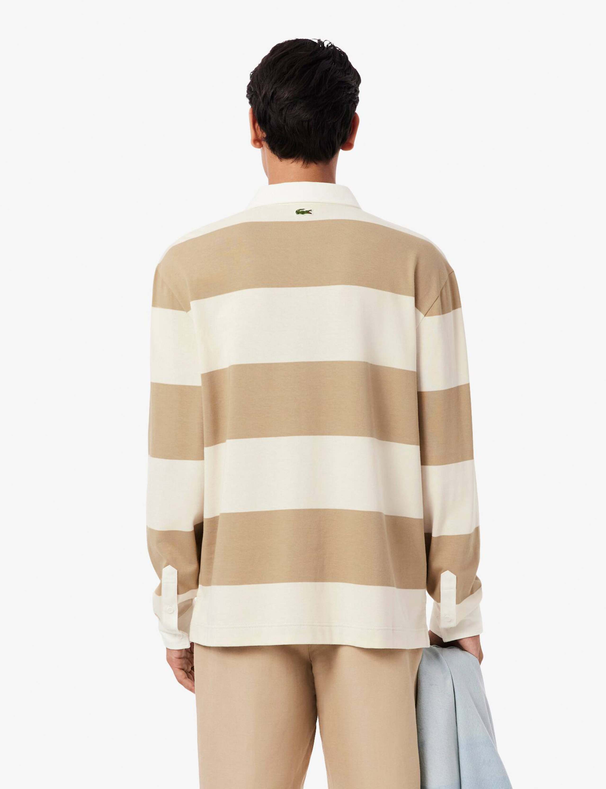 Pure Cotton Striped Long Sleeve Polo Shirt 3 of 7
