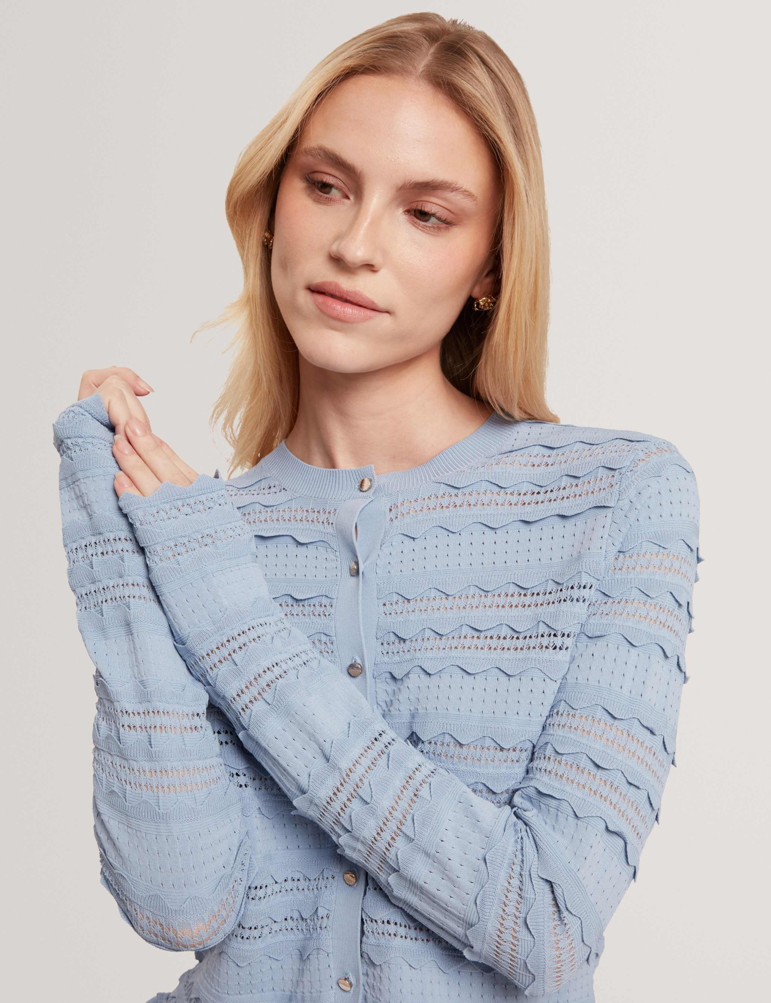 Knitted Frill Detail Cardigan 3 of 6