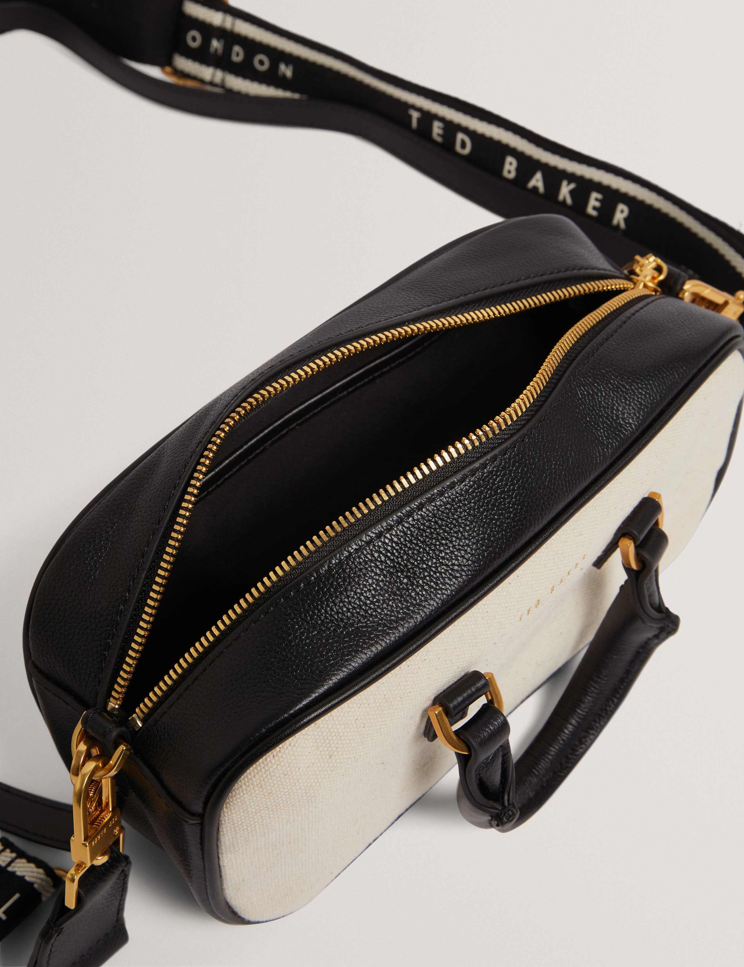 Canvas and Leather Top Handle Bag 4 of 5