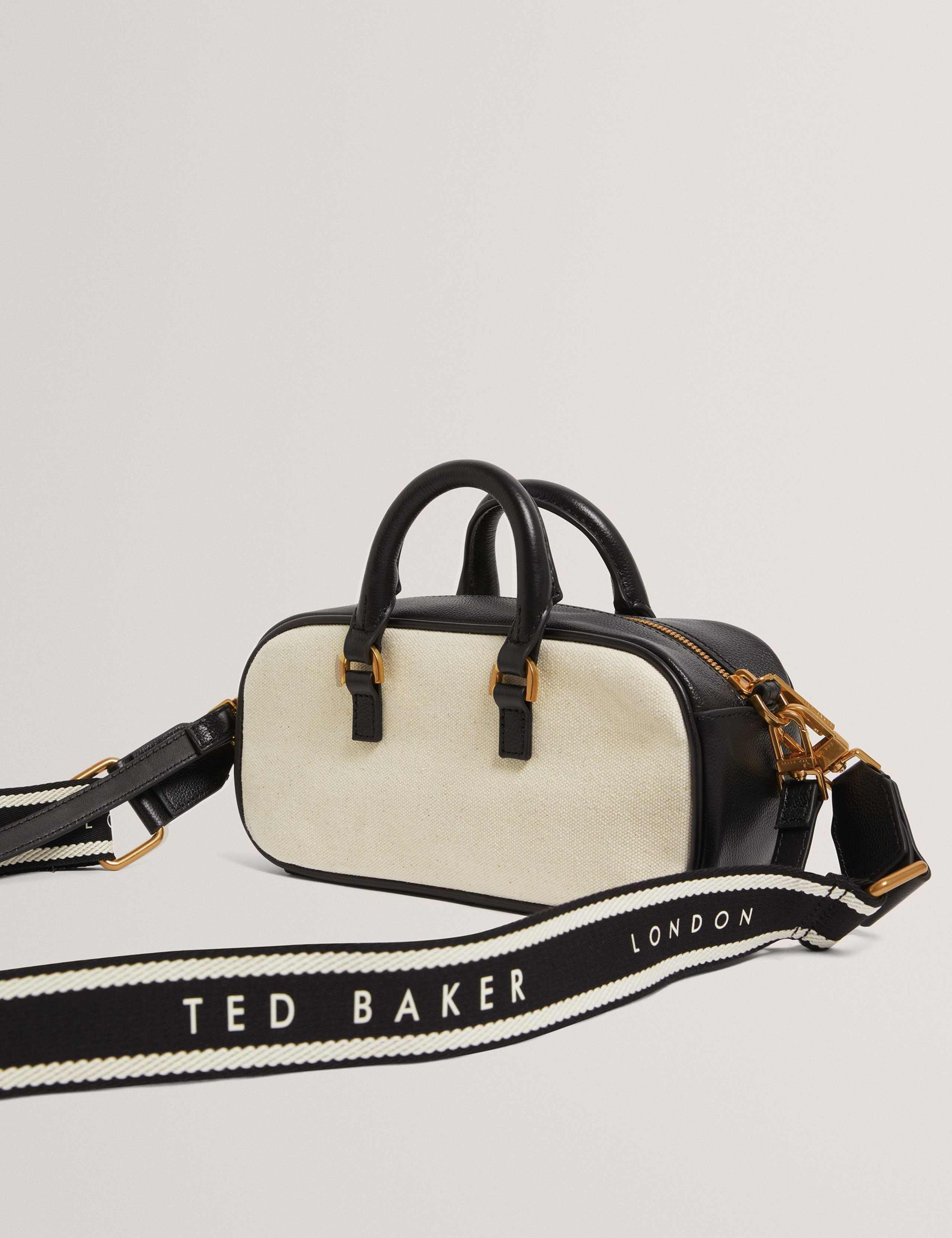 Canvas and Leather Top Handle Bag 5 of 5