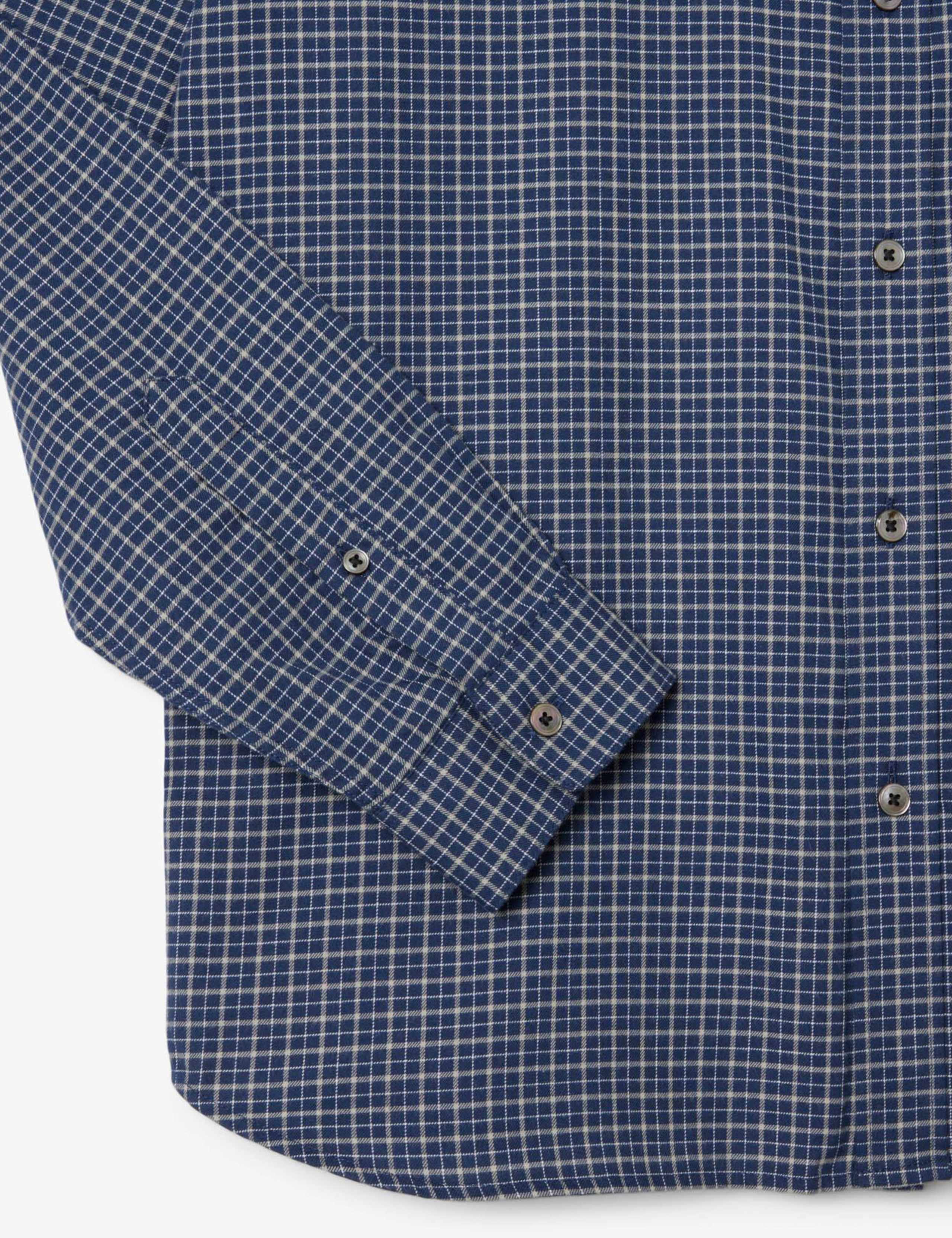 Pure Cotton Flannel Checked Shirt 4 of 4