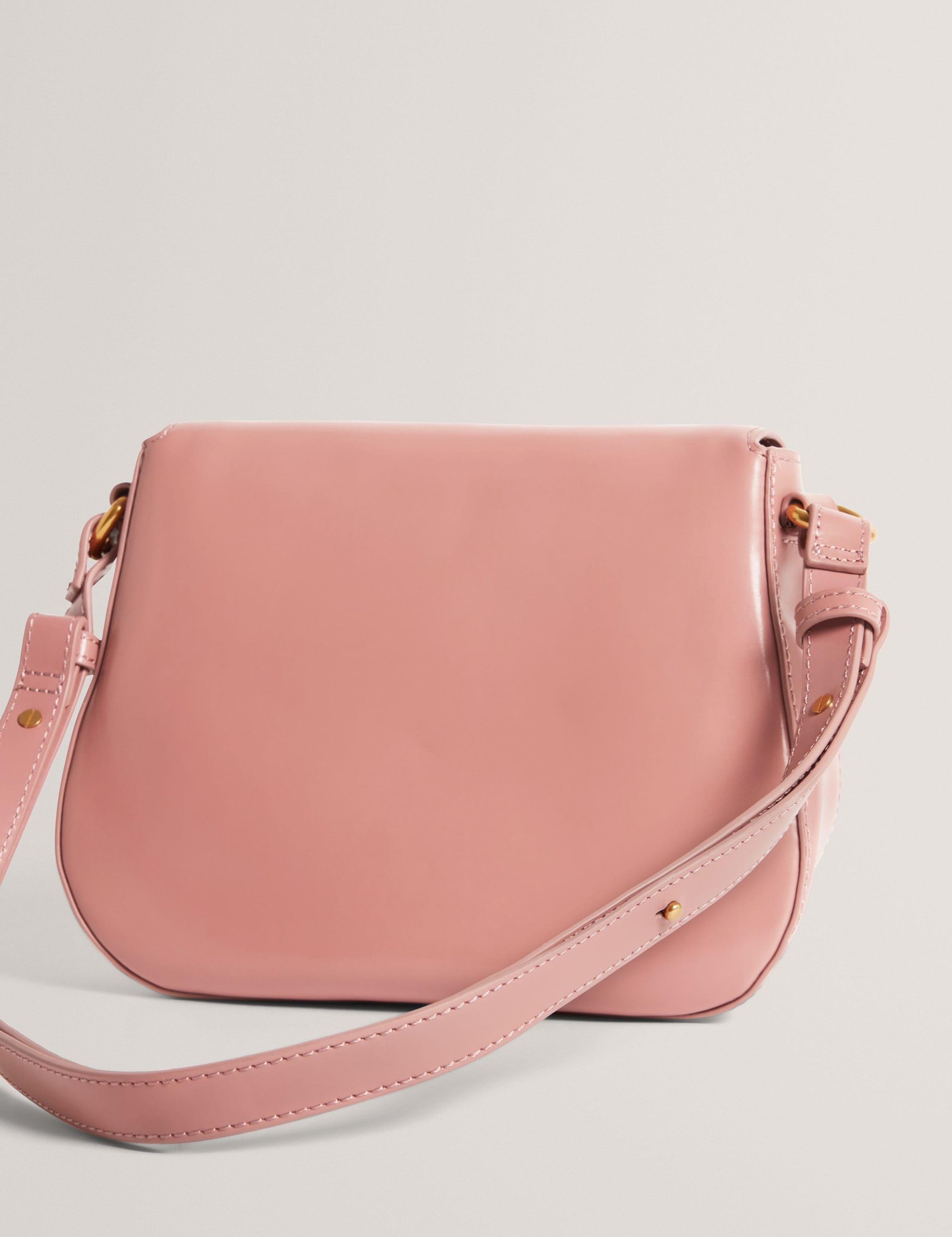 Leather Twist Lock Detail Shoulder Bag 4 of 5