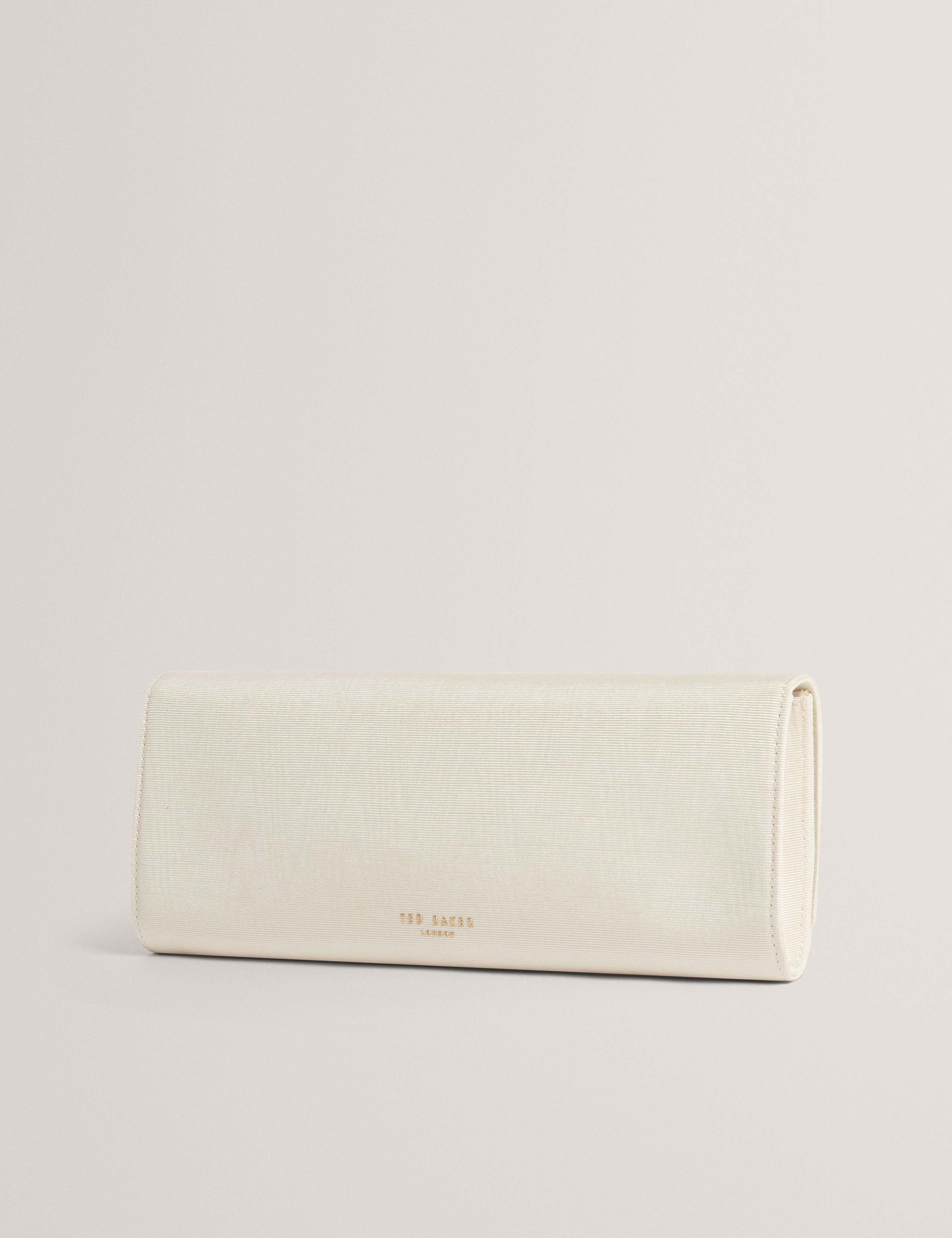 Fabric Moire Chain Strap Baguette Clutch Bag 1 of 3