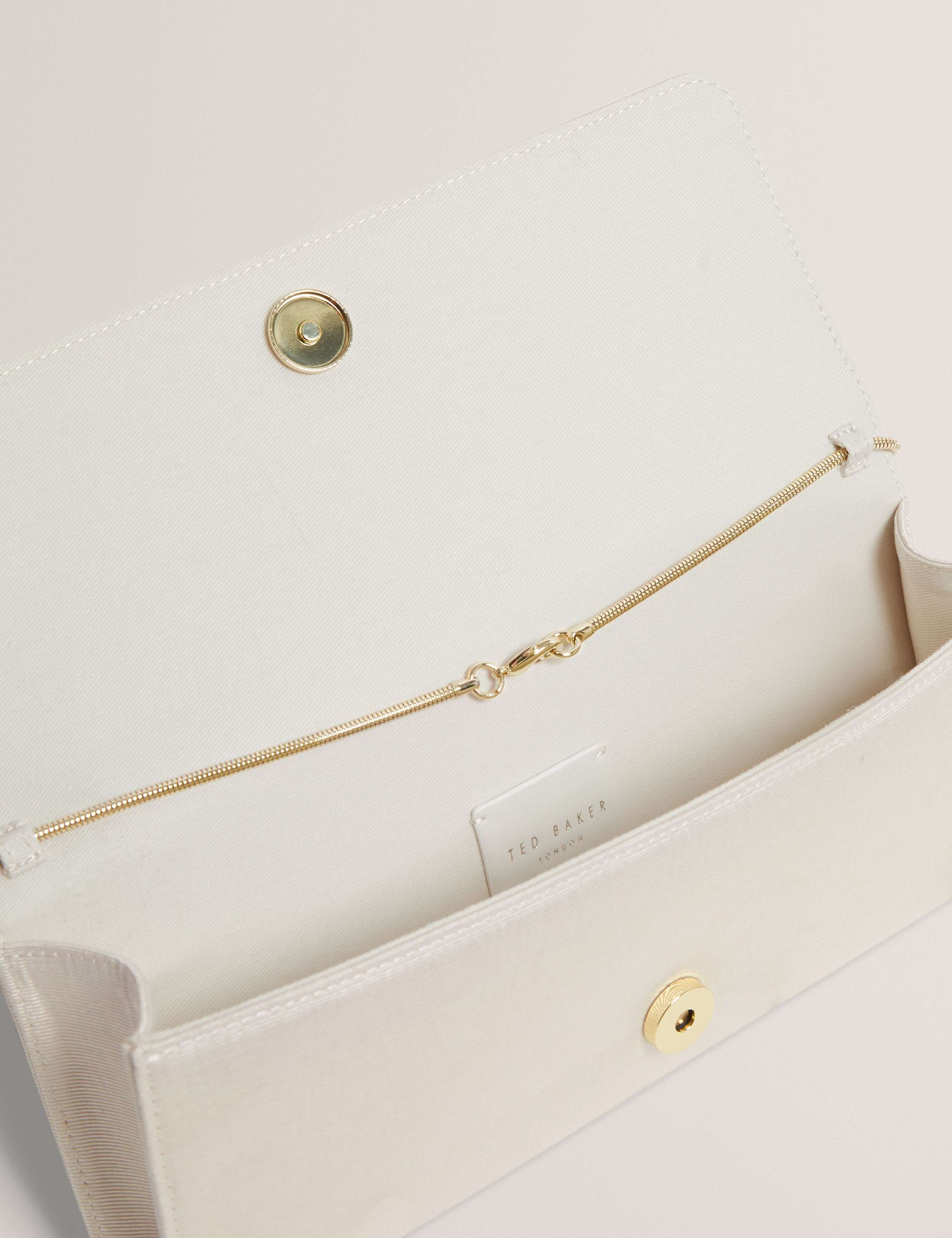 Fabric Moire Chain Strap Baguette Clutch Bag 3 of 3