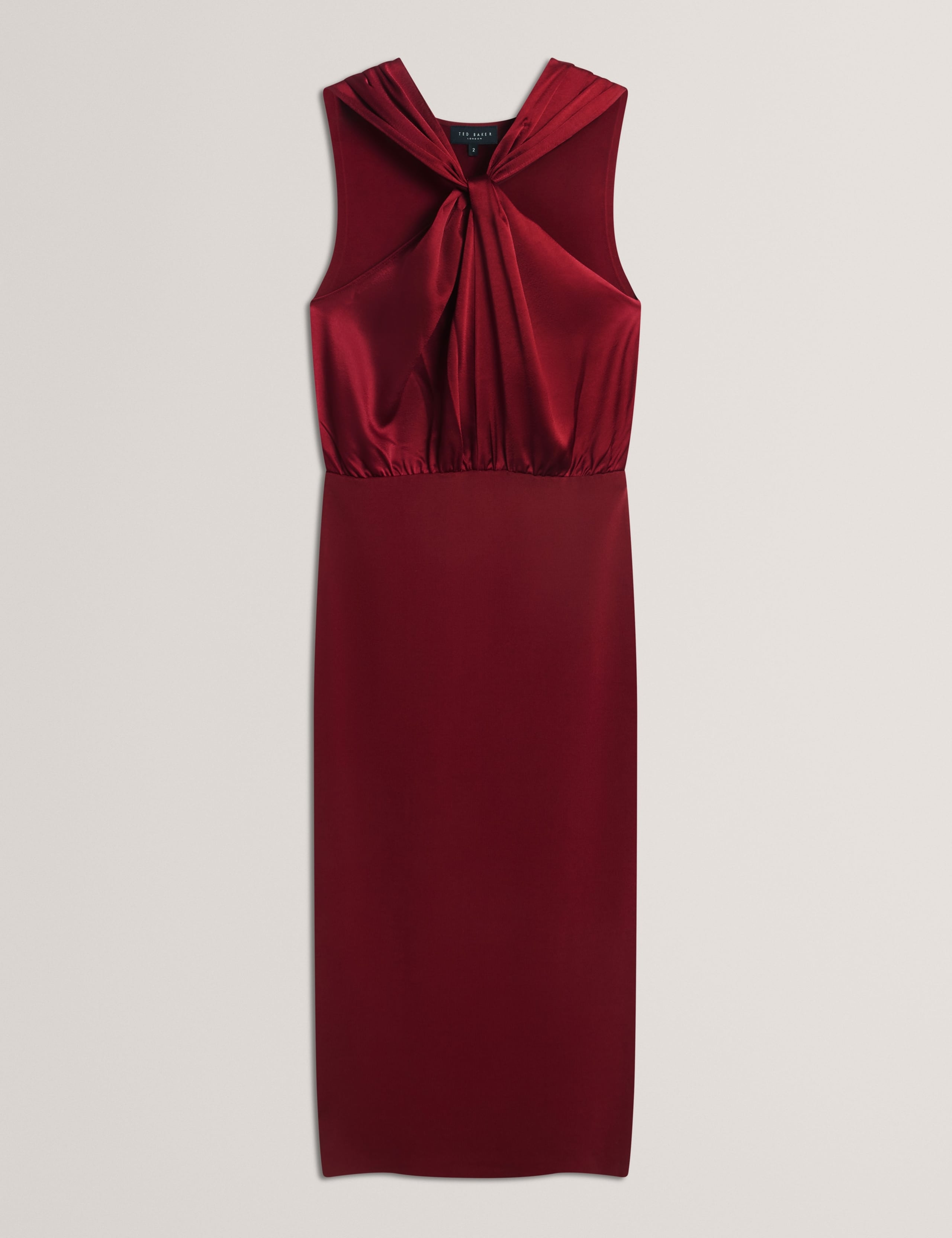 Knitted Halter Neck Midi Waisted Dress 2 of 6