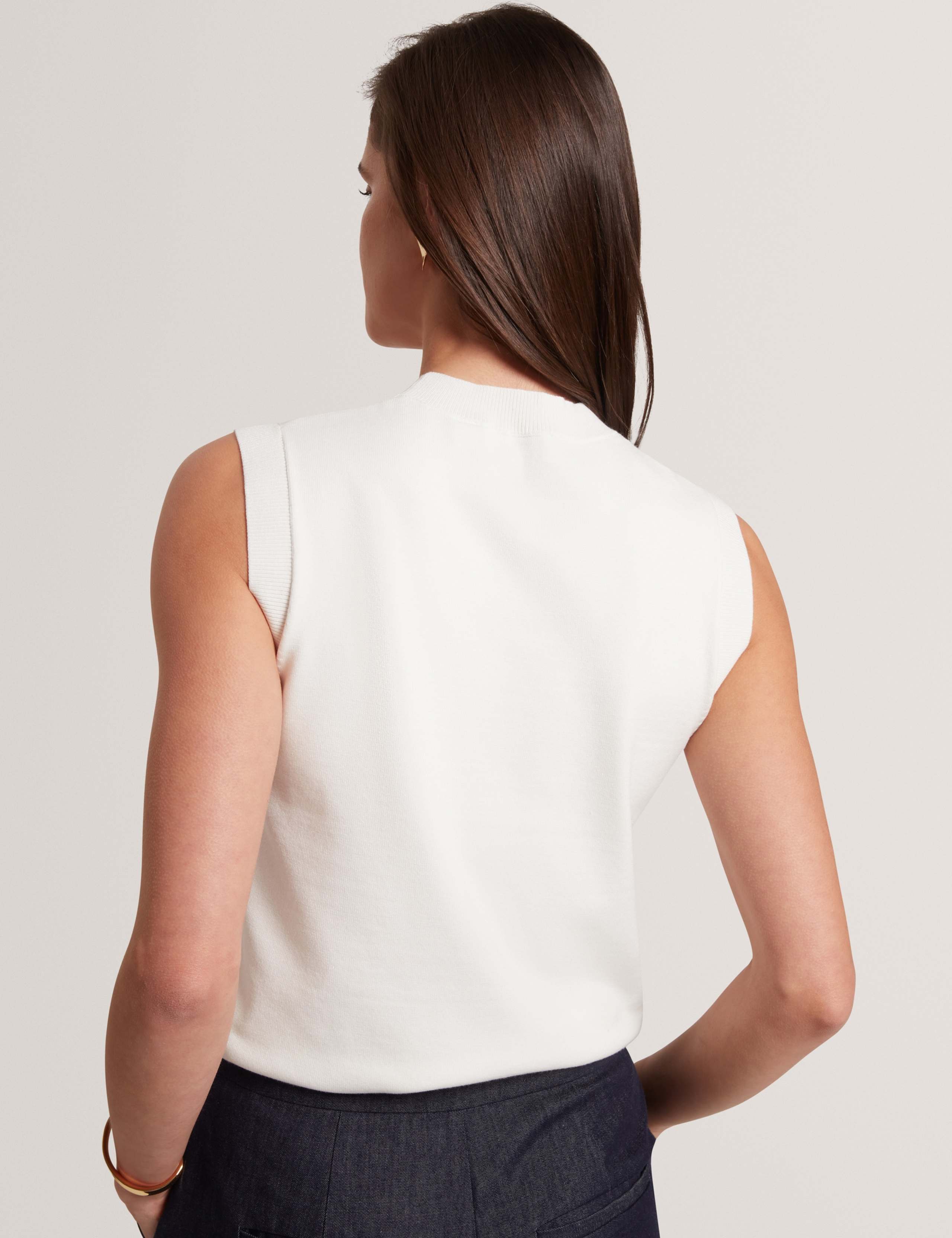 Organza Floral High Neck Knitted Vest 5 of 6