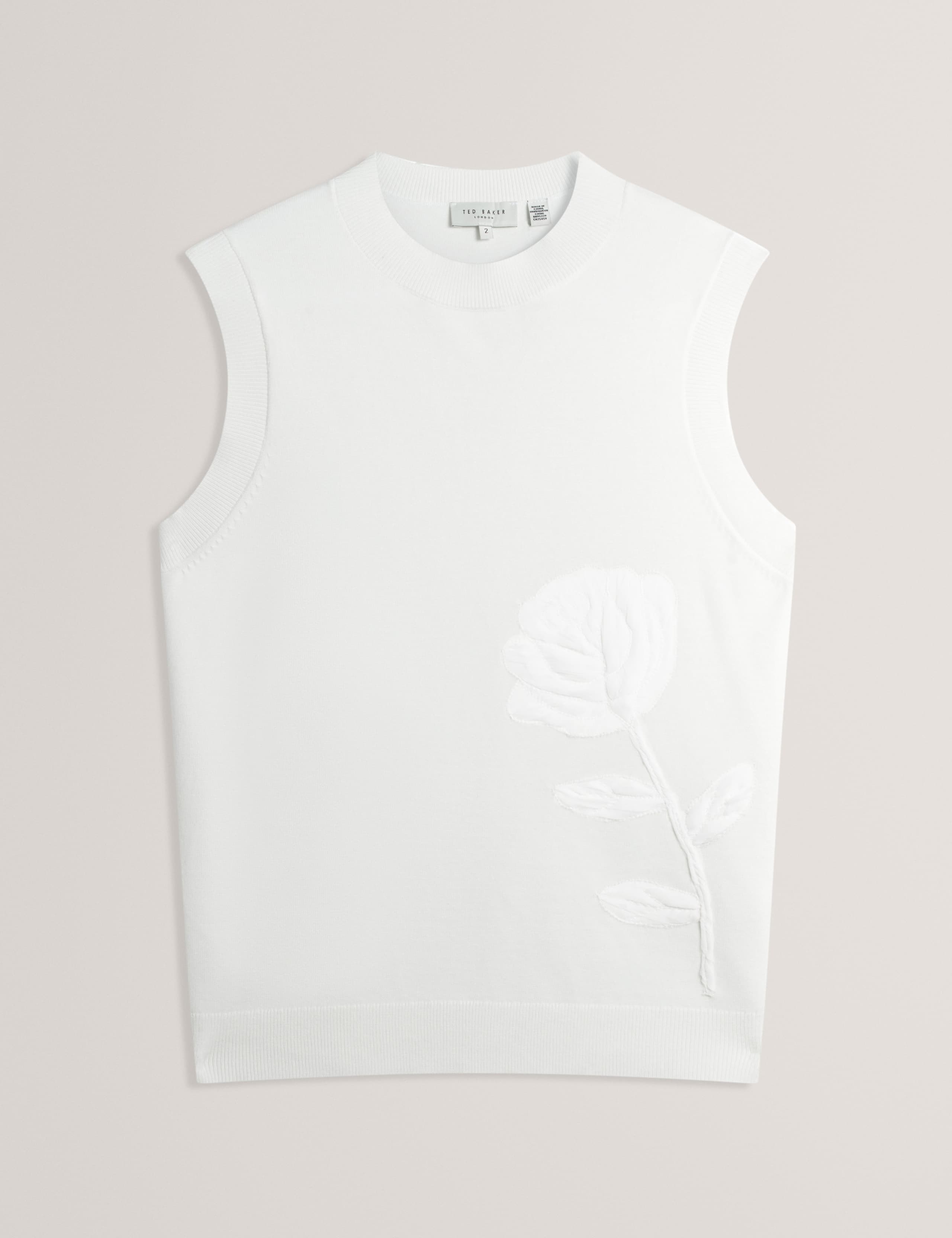Organza Floral High Neck Knitted Vest 2 of 6