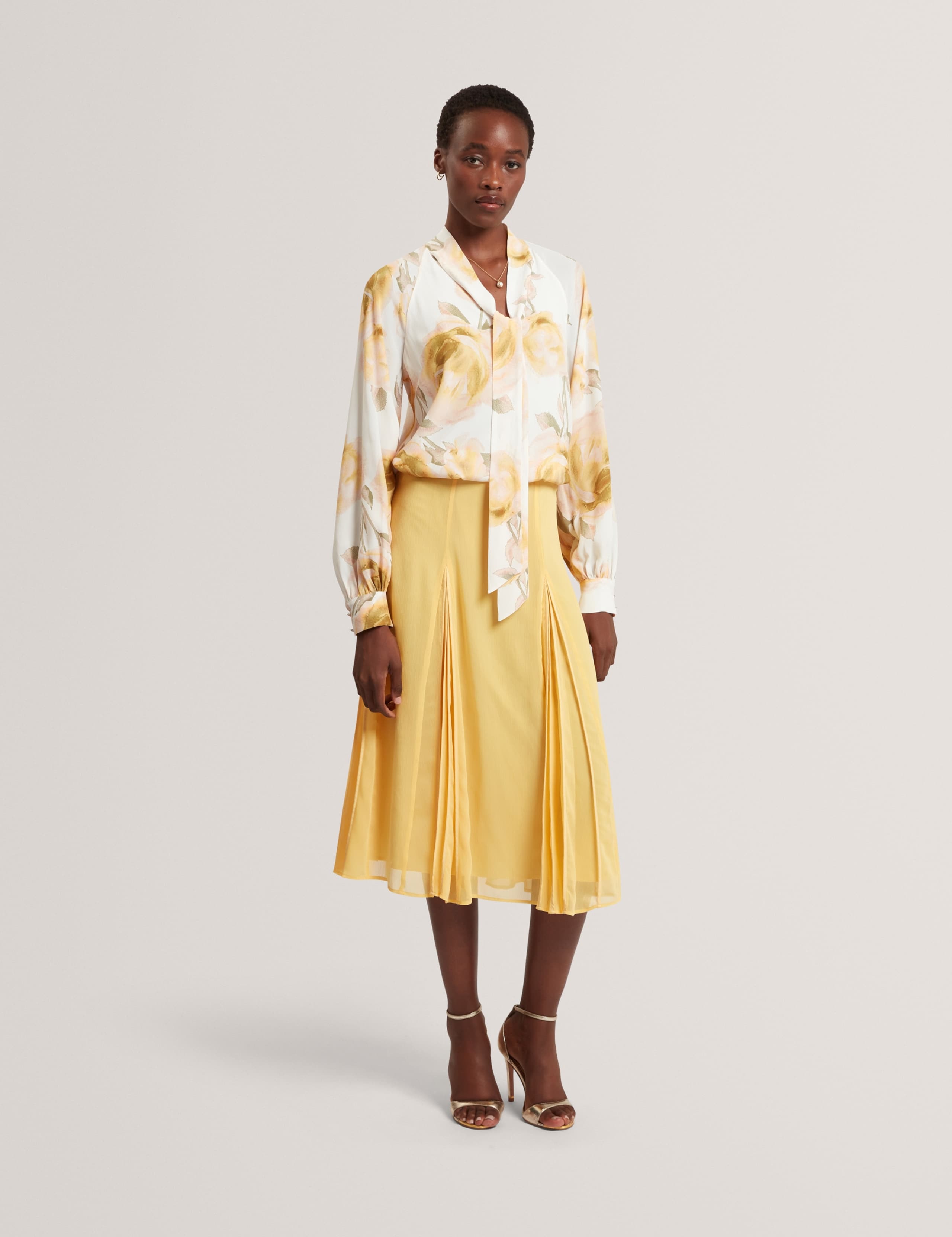 Floral Tie Neck Blouse 3 of 6