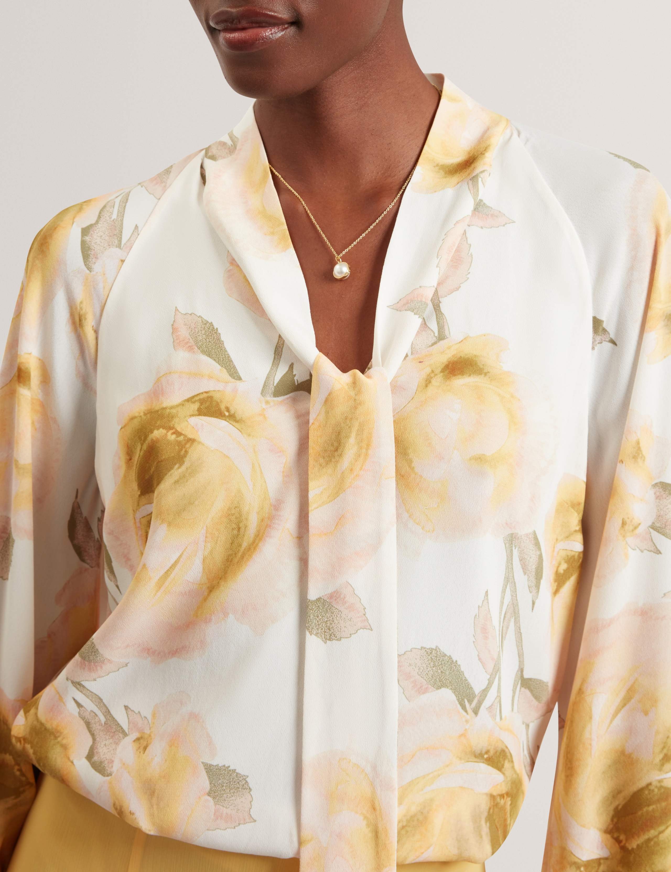 Floral Tie Neck Blouse 5 of 6
