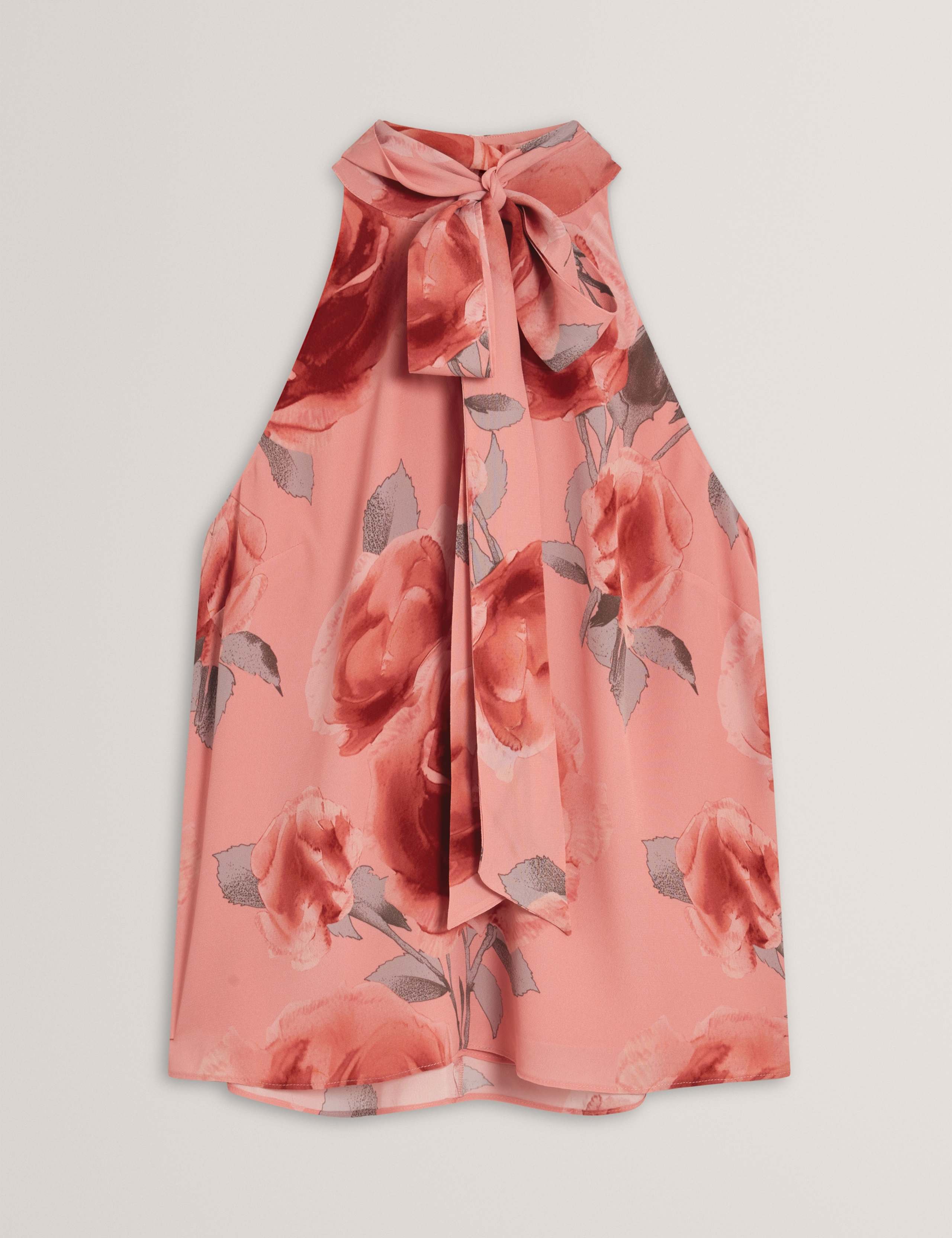 Printed Tie Halter Neck Blouse 2 of 6