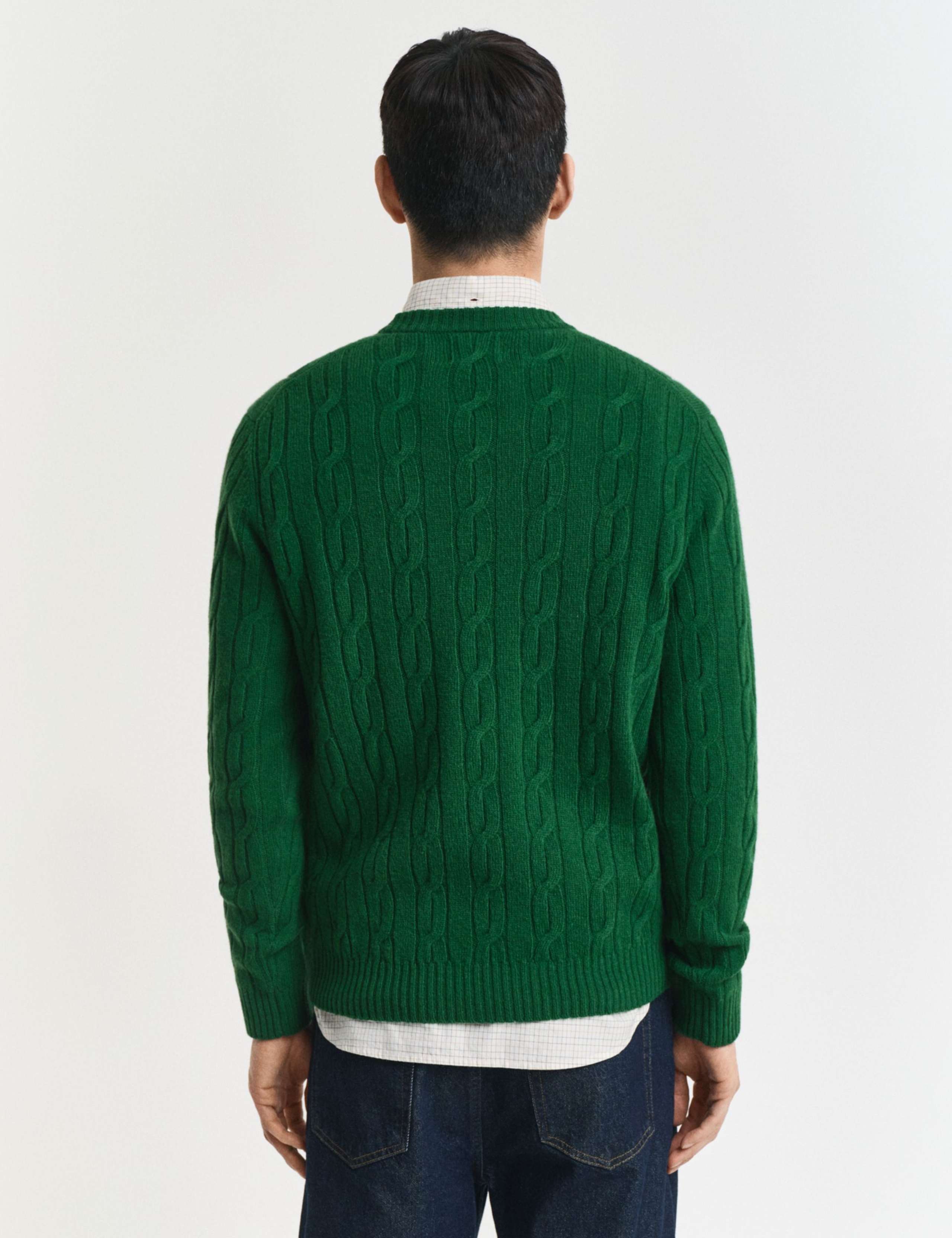 Pure Lambswool Cable Crew Neck Jumper 3 of 4