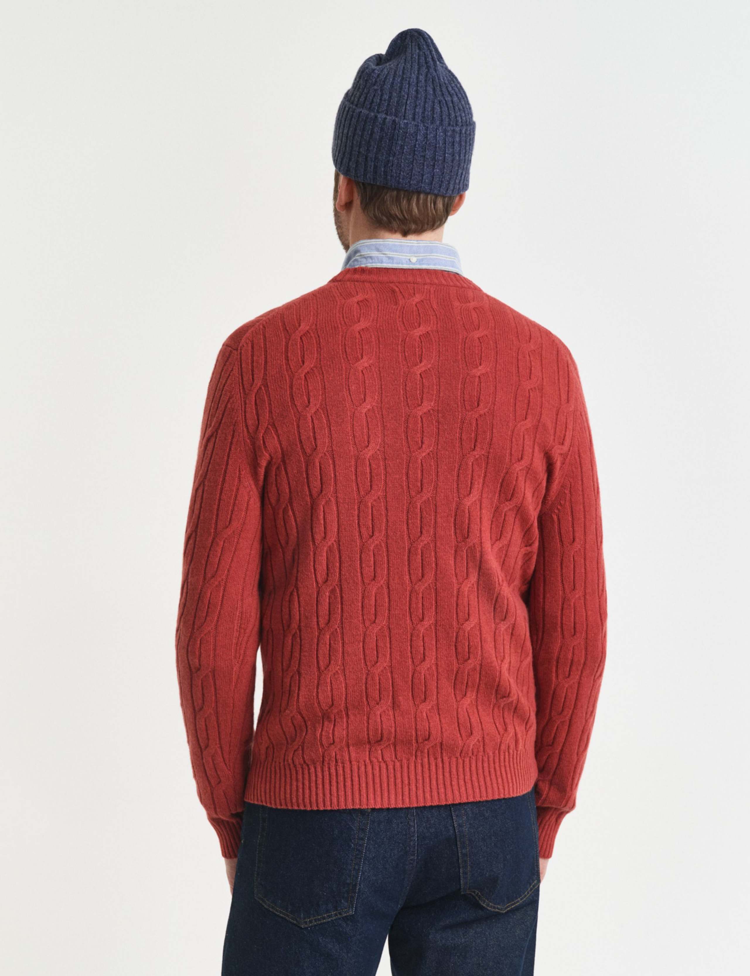 Pure Lambswool Cable Crew Neck Jumper 3 of 4