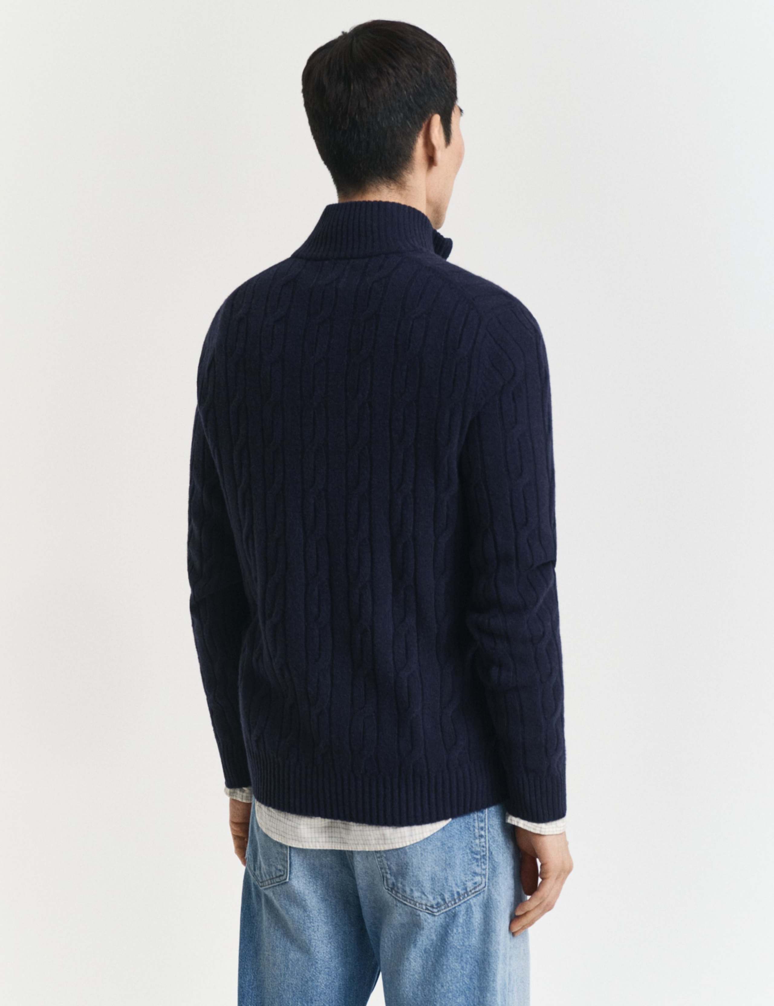 Pure Lambswool Cable Half Zip Jumper 4 of 5