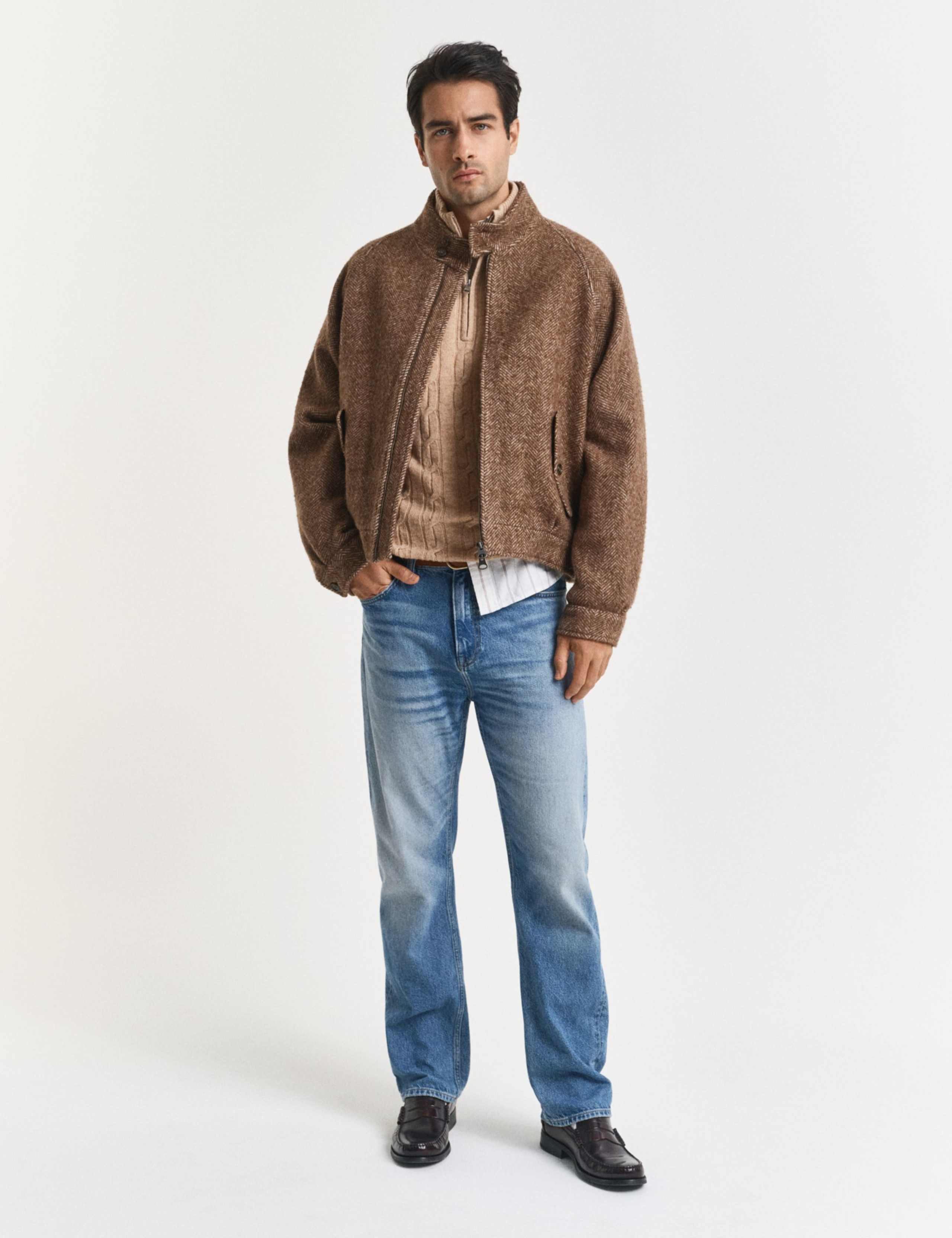 Pure Lambswool Cable Half Zip Jumper 2 of 4