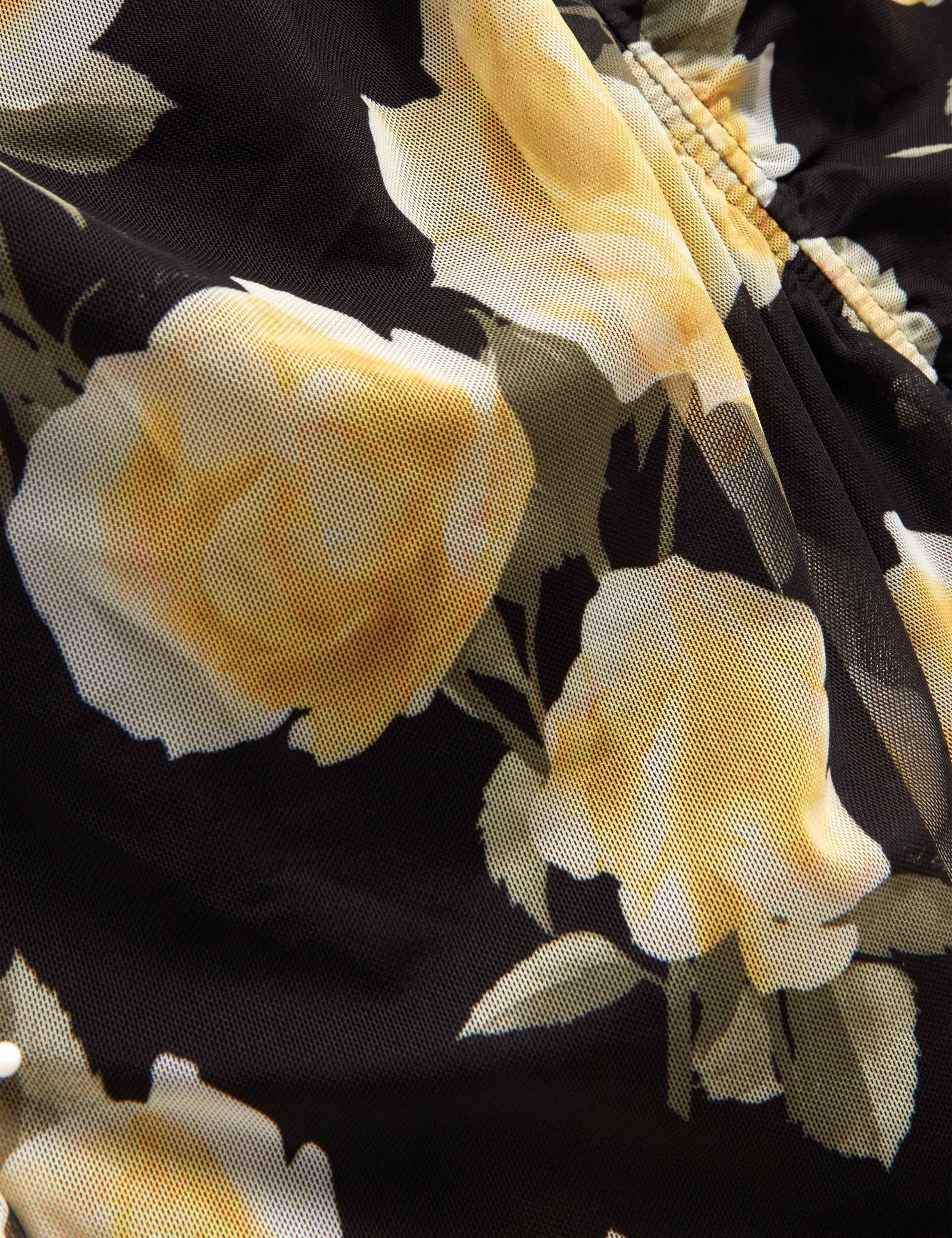 Floral Tie Detail Midi Bodycon Dress 7 of 7