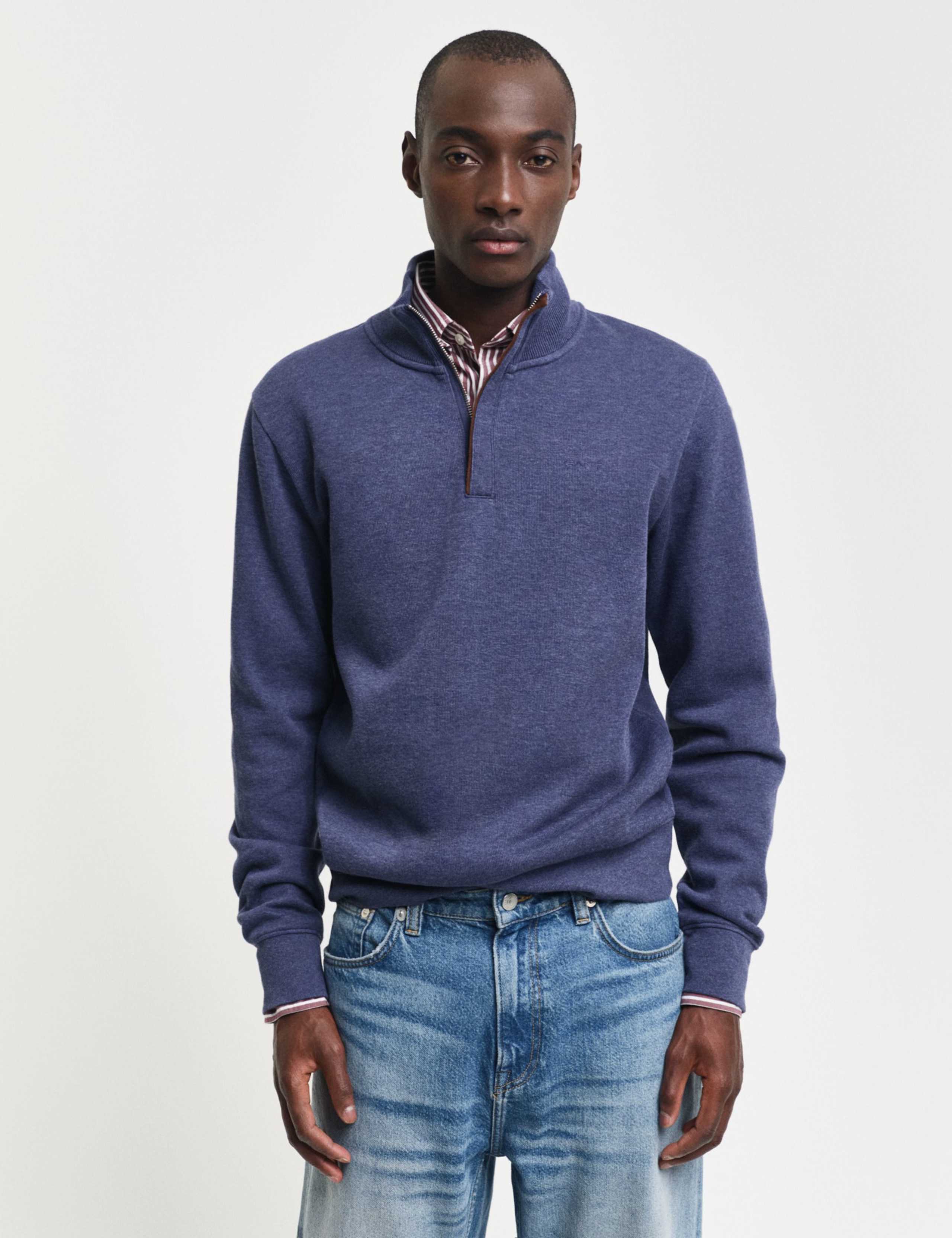 Pure Cotton Half Zip Sweatshirt 1 of 4