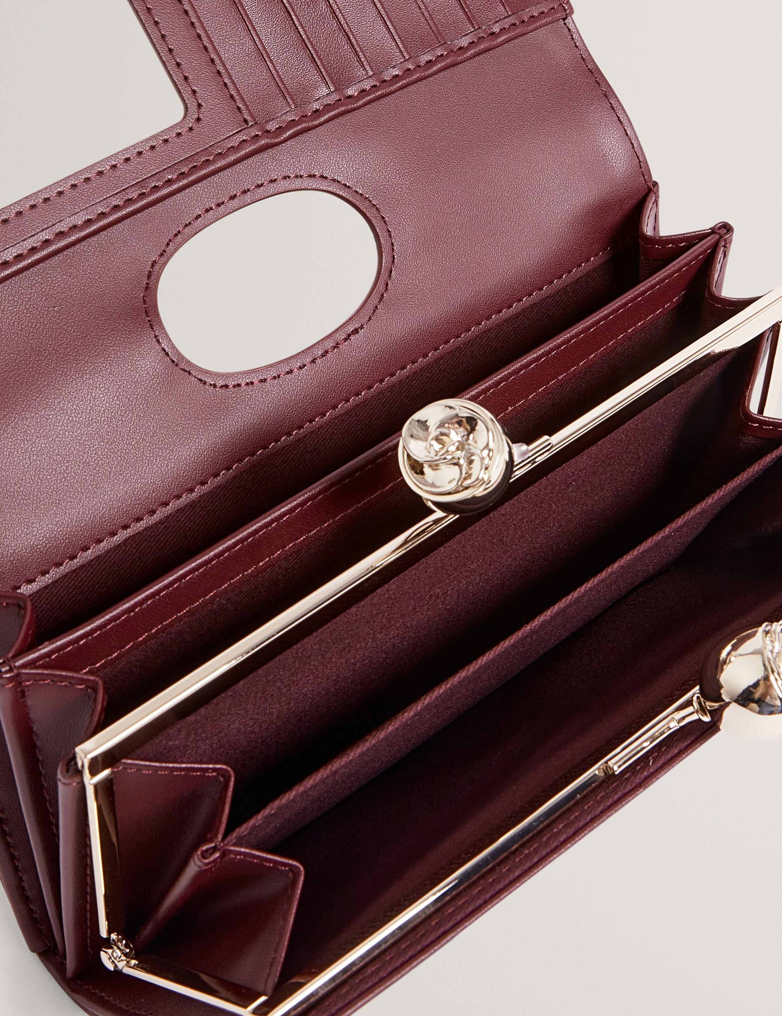 Leather Rose Detail Bobble Purse 2 of 4