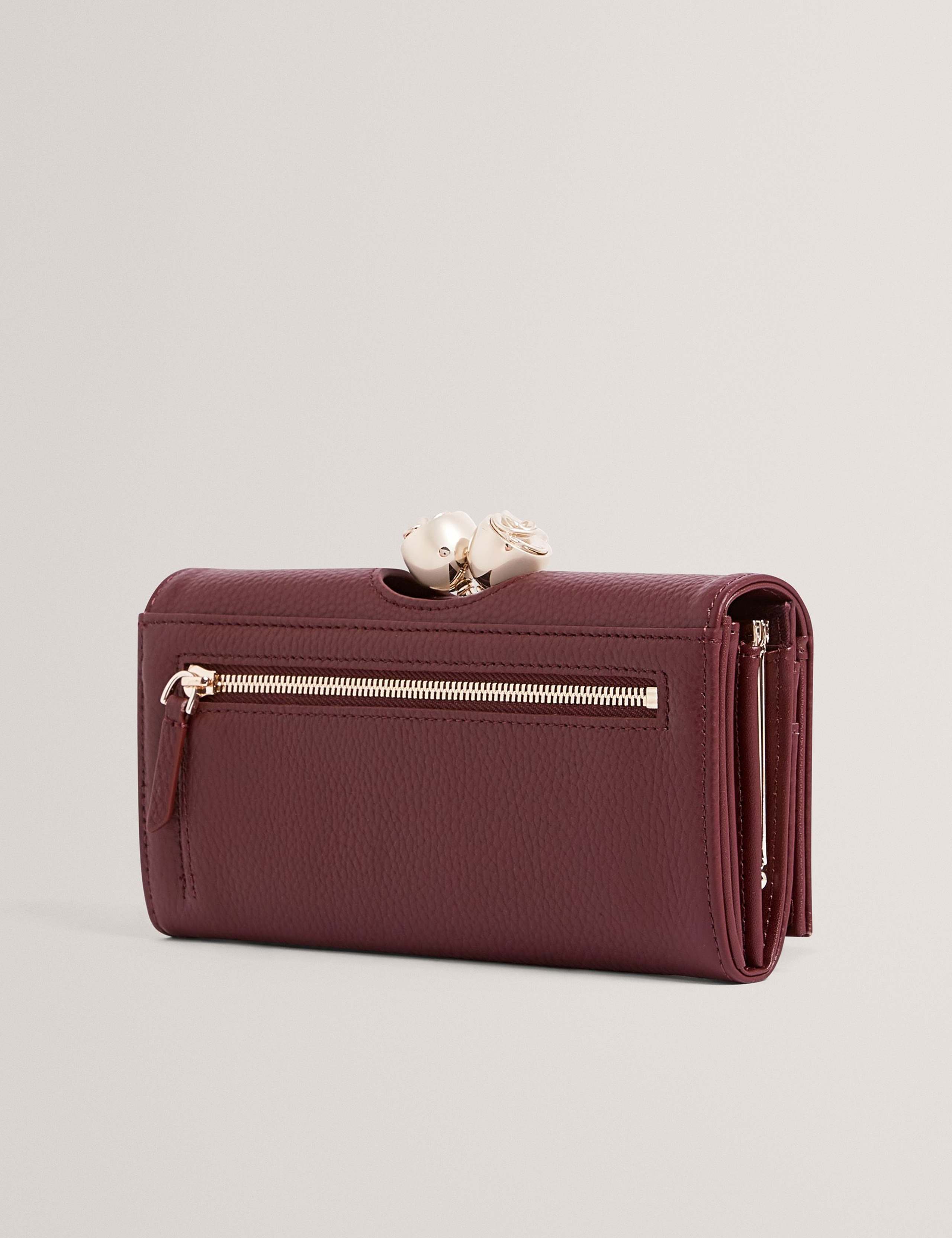 Leather Rose Detail Bobble Purse 3 of 4