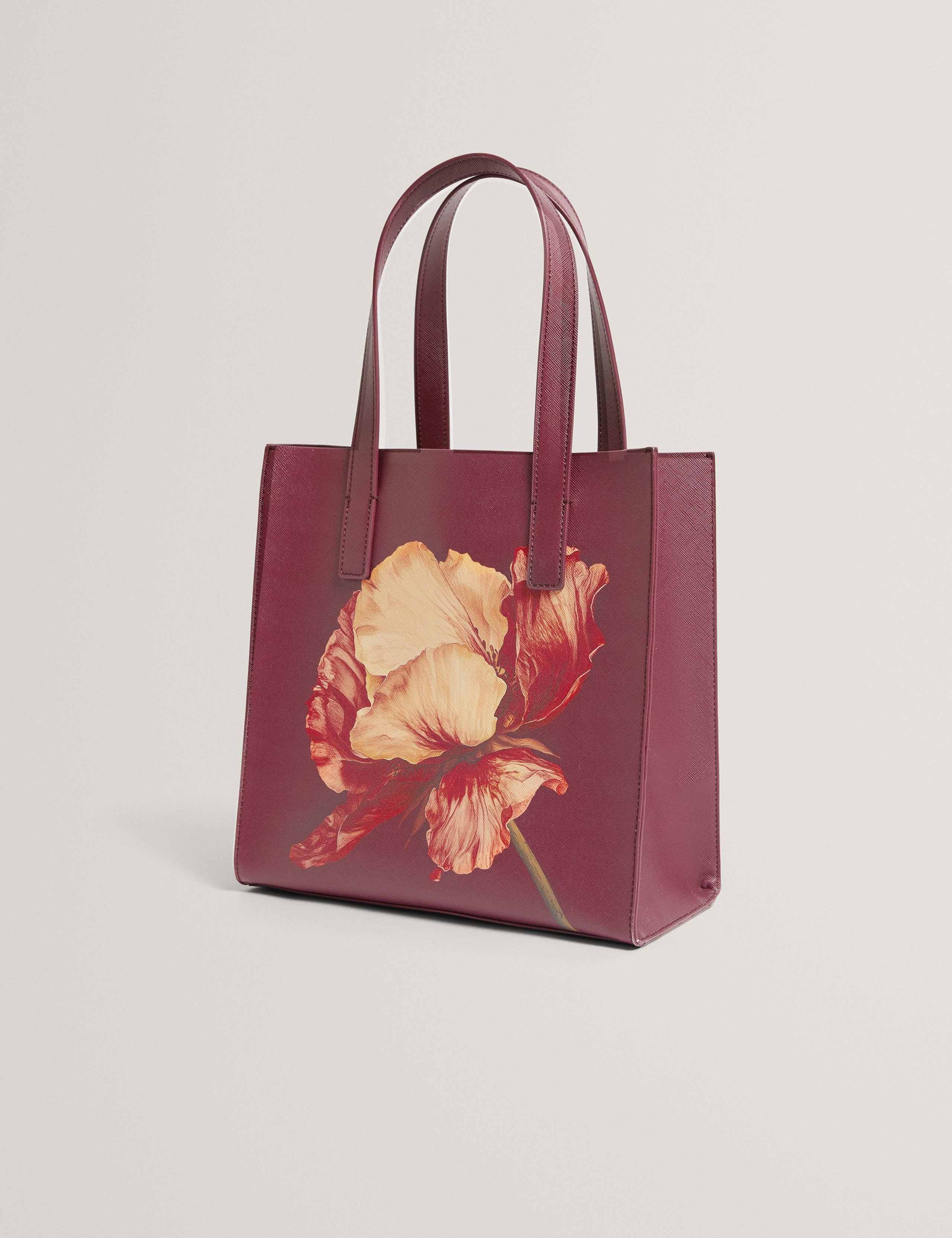Faux Leather Floral Tote Bag 3 of 5