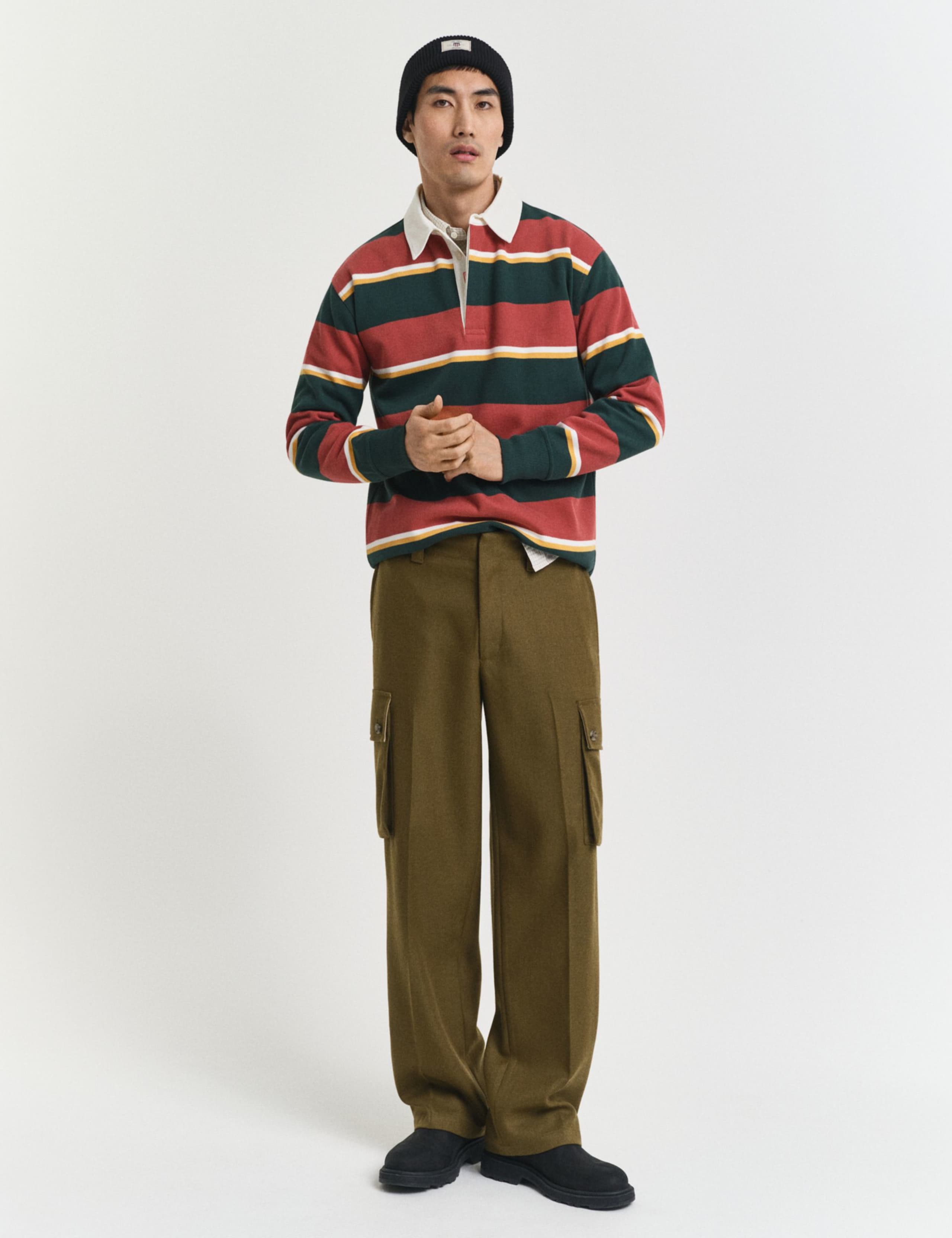 Cotton Rich Striped Rugby Shirt 2 of 5