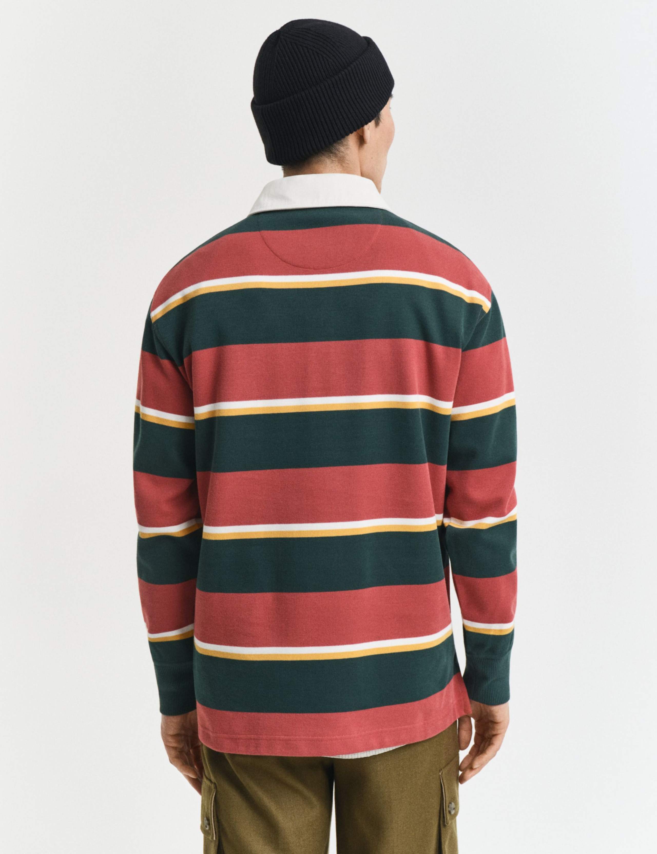 Cotton Rich Striped Rugby Shirt 3 of 5