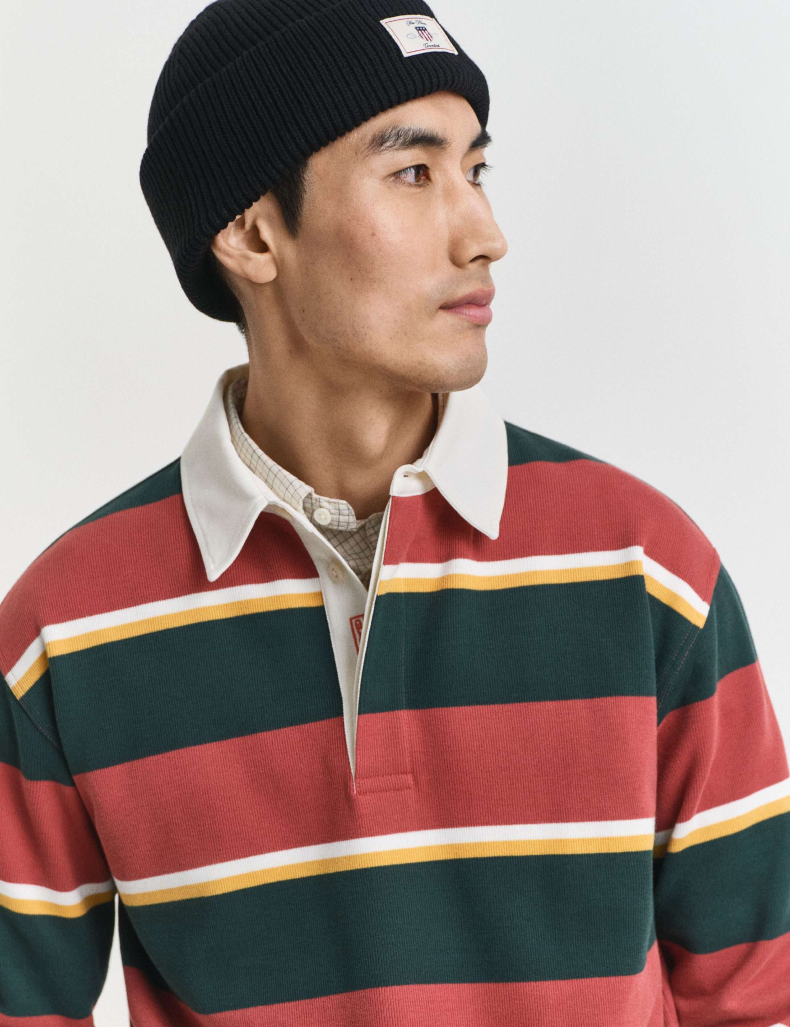 Cotton Rich Striped Rugby Shirt 4 of 5