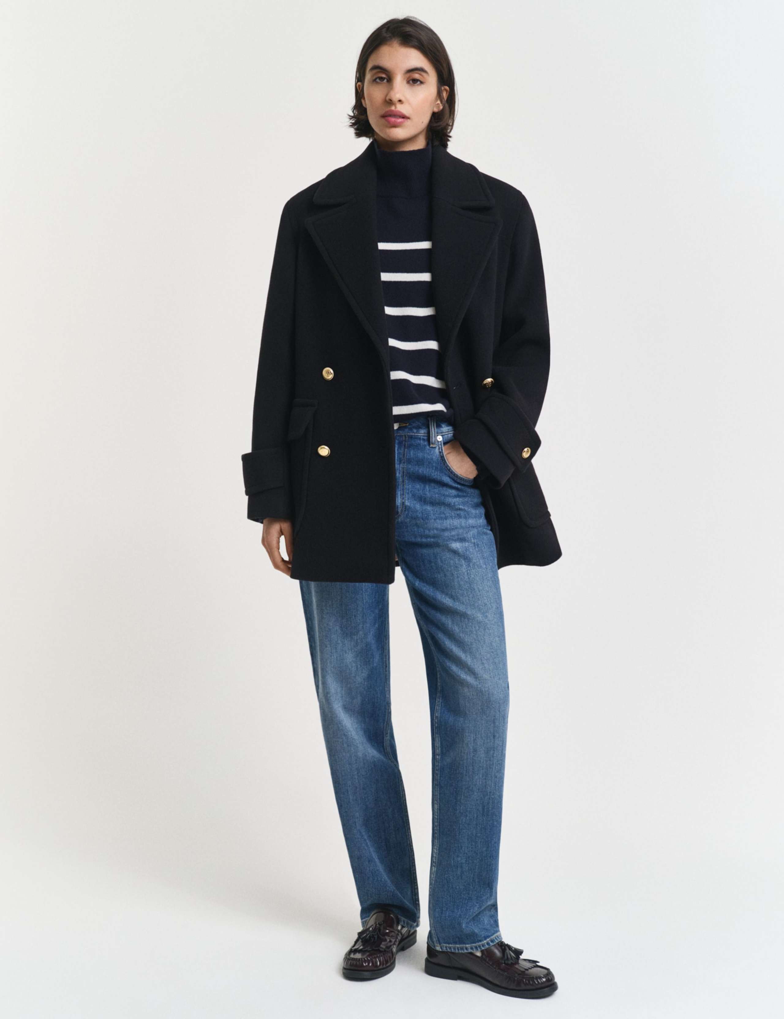 Pure Wool Striped High Neck Jumper 2 of 5