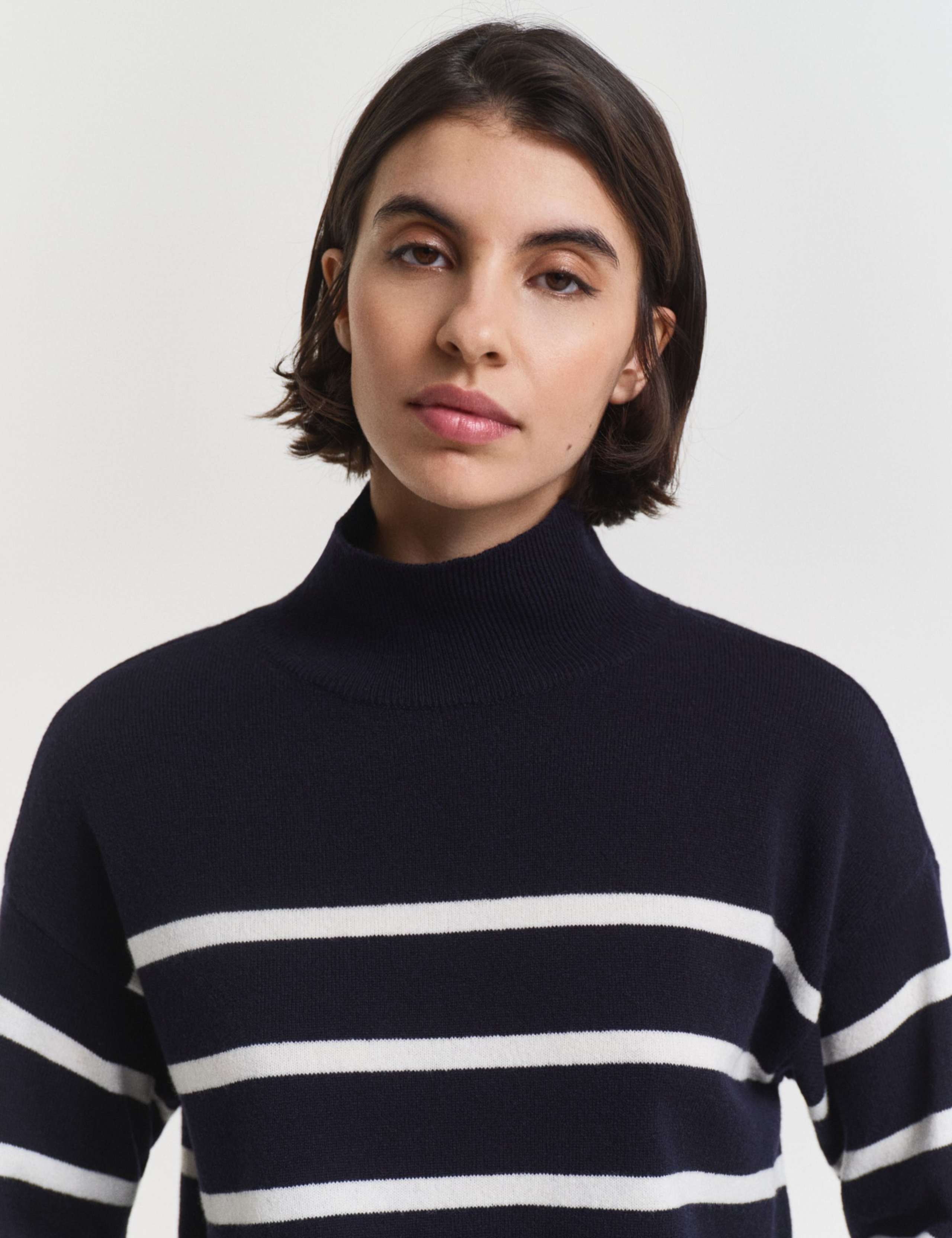 Pure Wool Striped High Neck Jumper 3 of 5