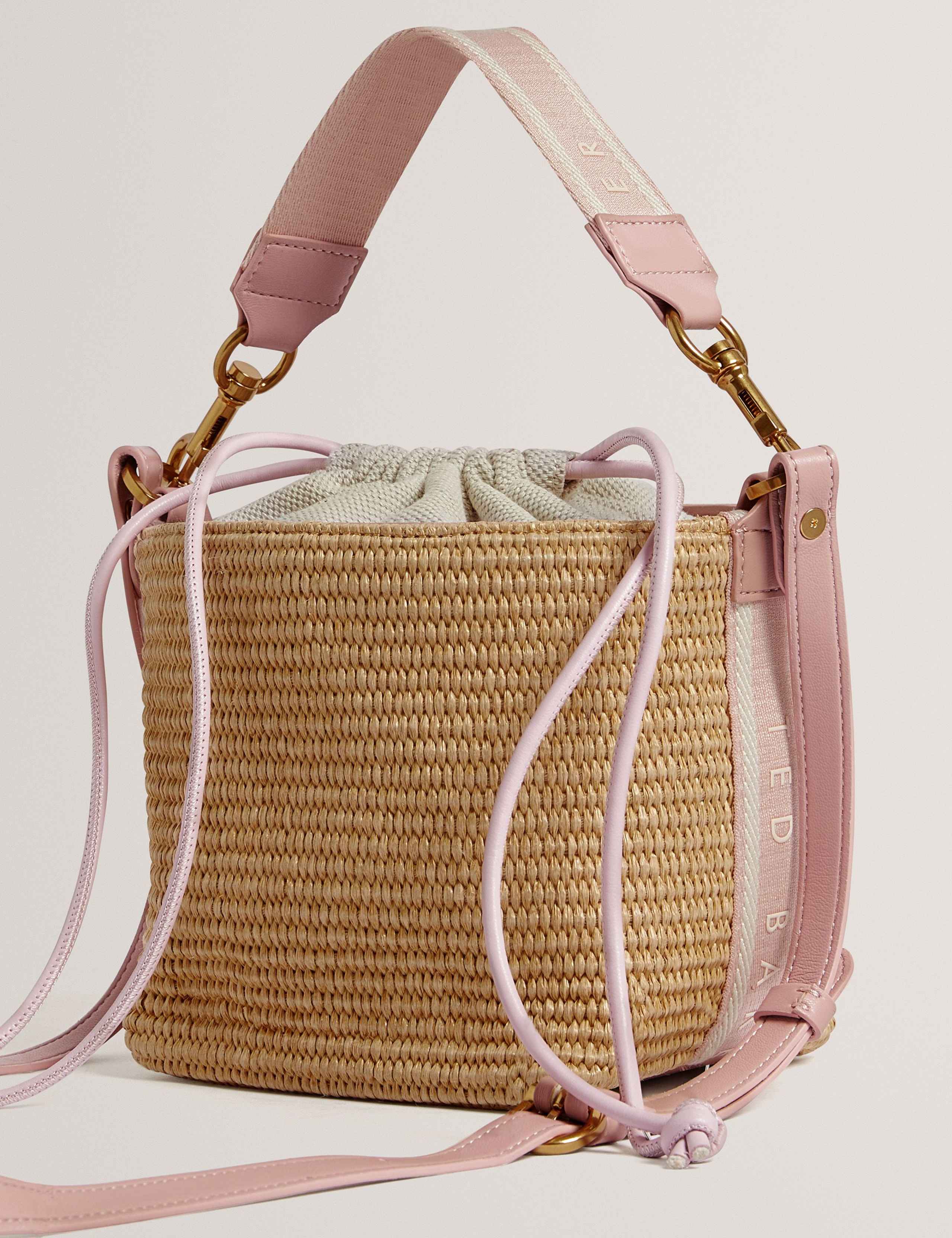 Raffia Drawstring Bucket Bag 5 of 5