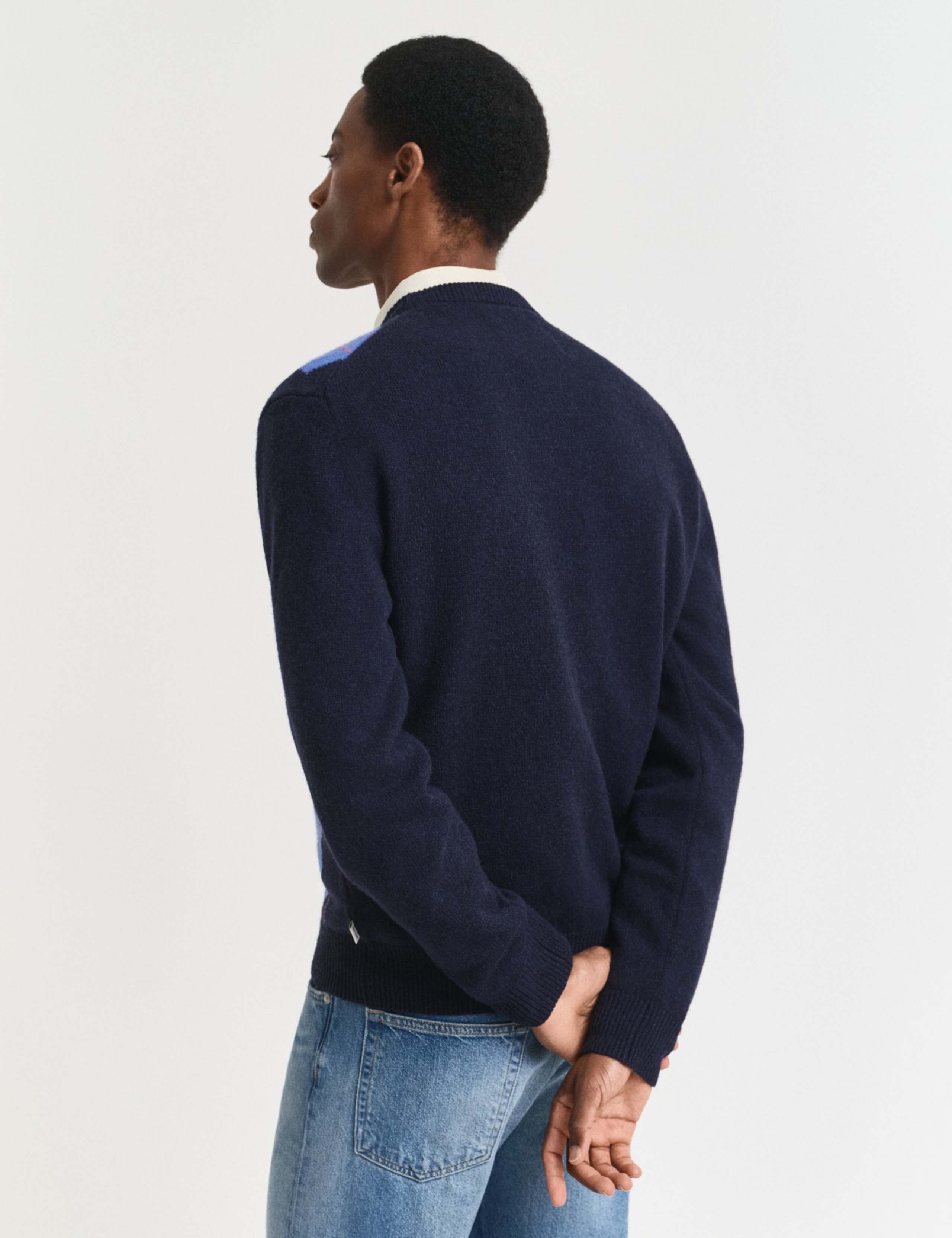 Wool Rich Argyle Crew Neck Jumper 3 of 5