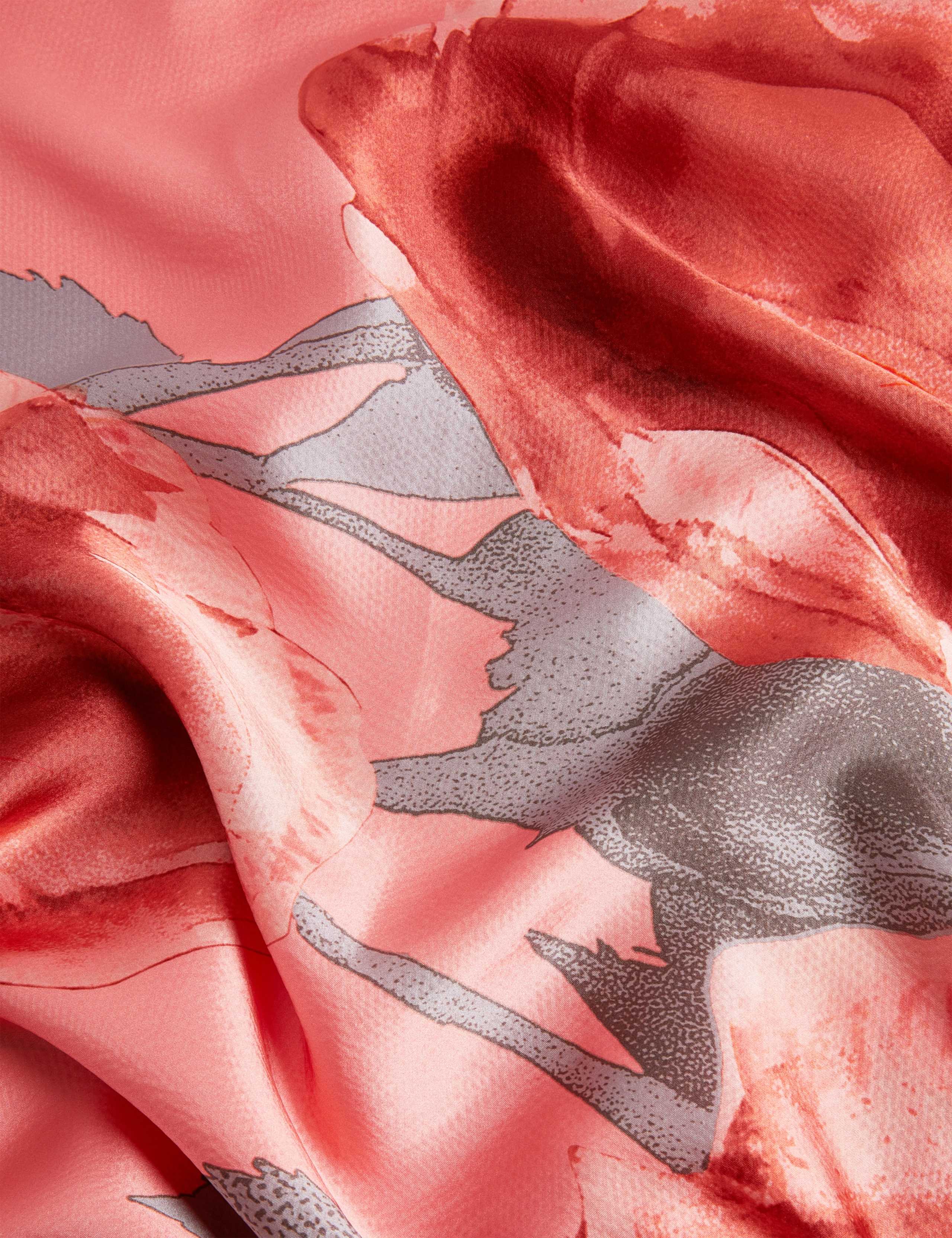 Pure Silk Printed Scarf Cover Up Cape 2 of 4