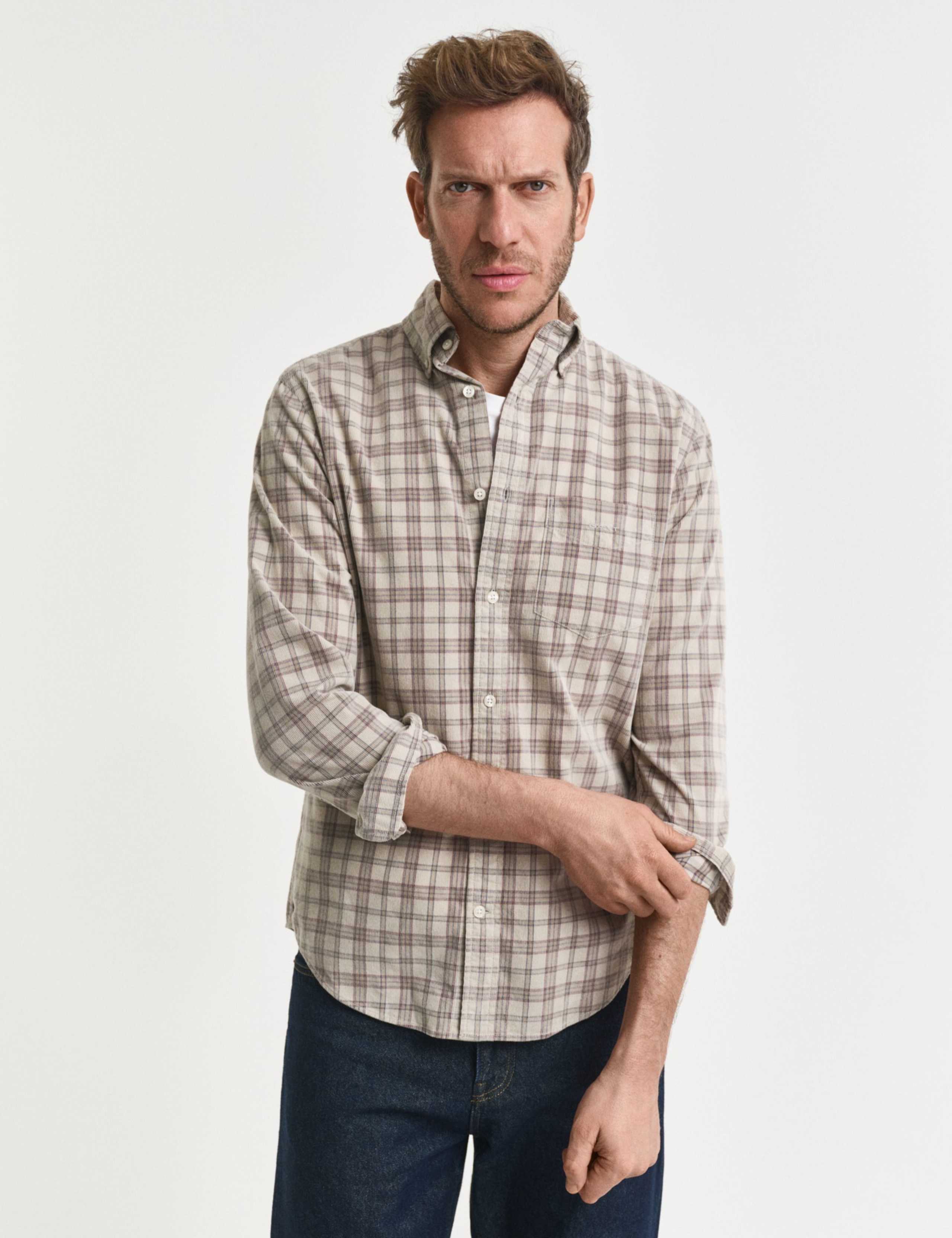 Regular Fit Corduroy Check Shirt 3 of 5