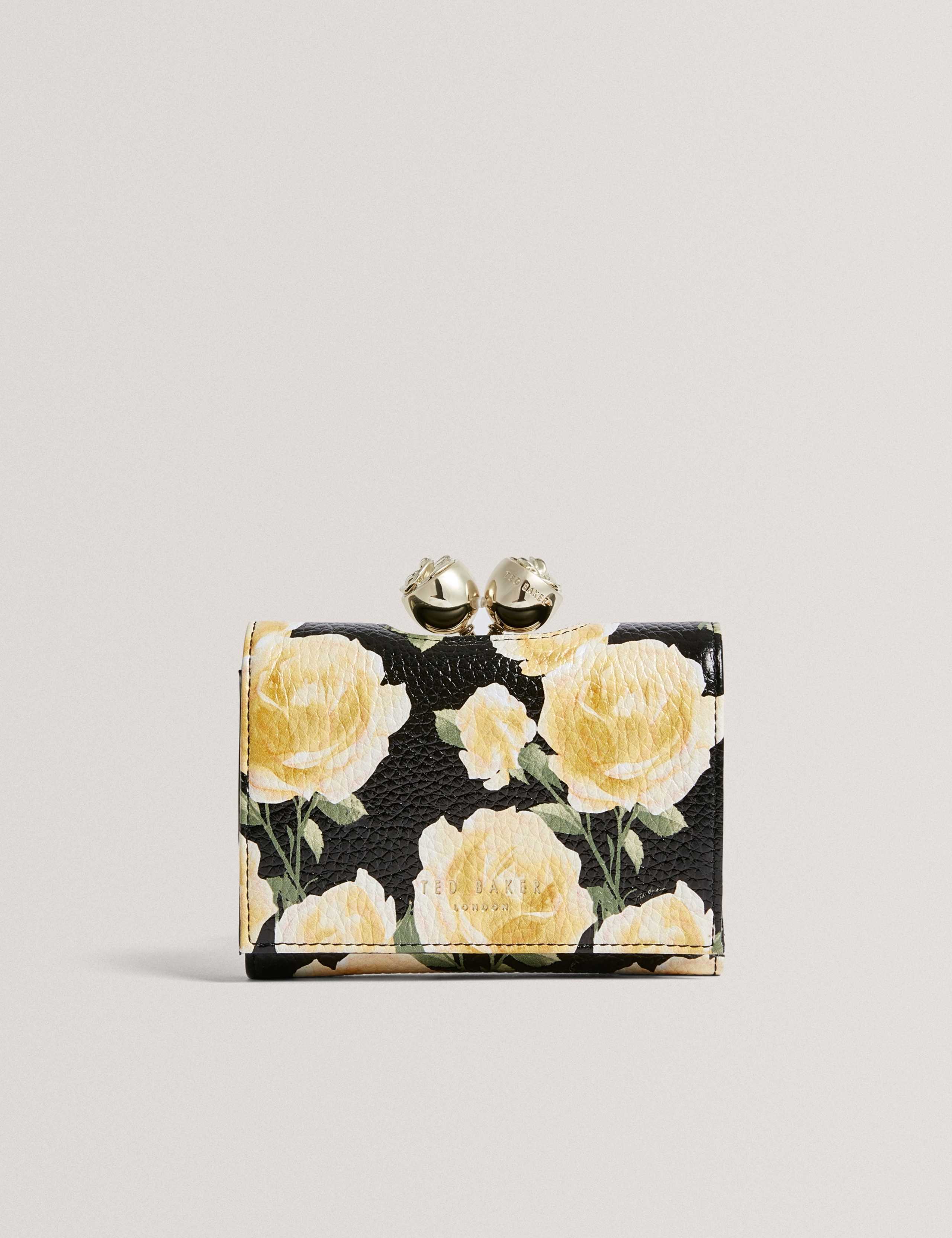 Leather Floral Bobble Clasp Purse 1 of 4