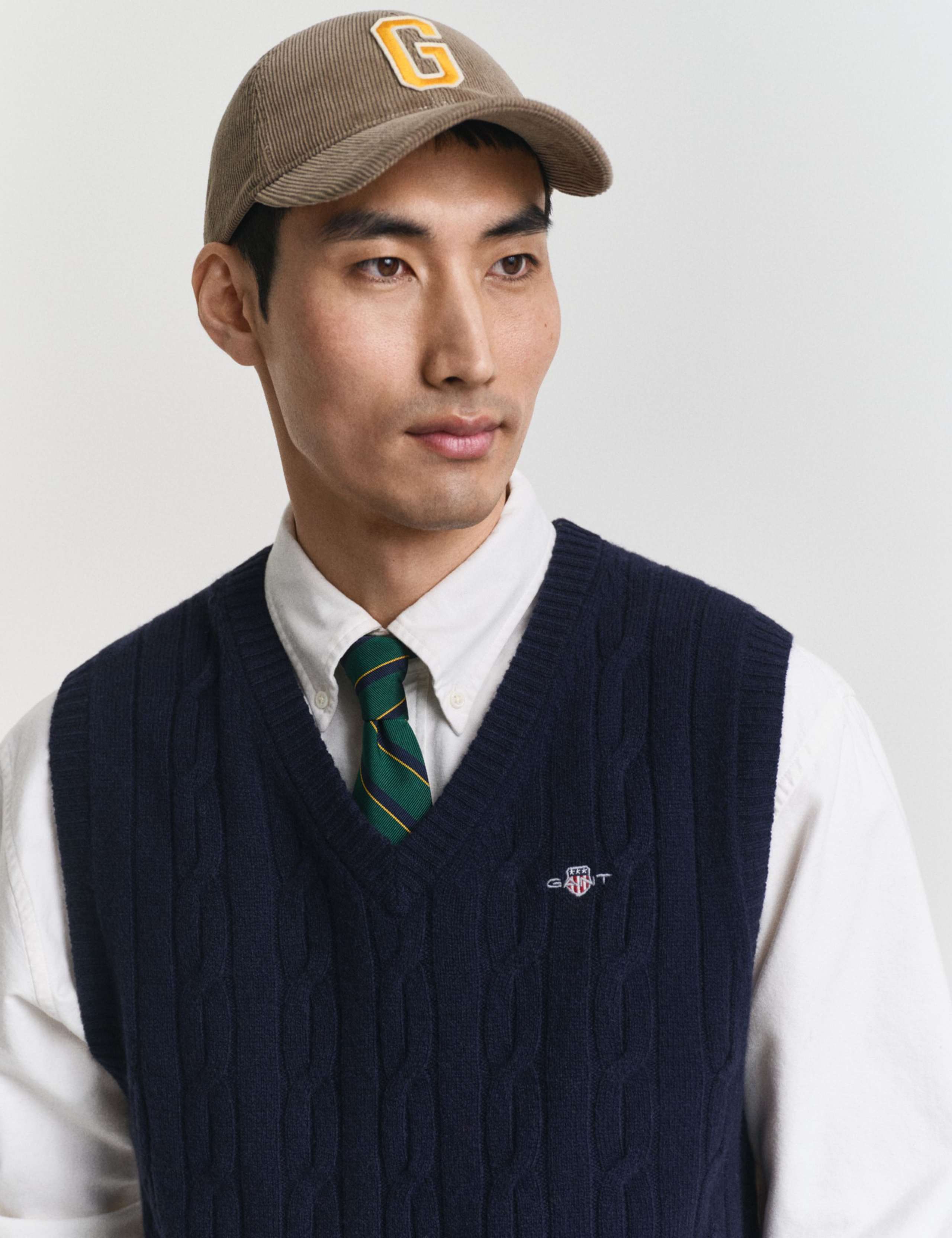 Pure Wool V-Neck Cable Knitted Vest 4 of 4