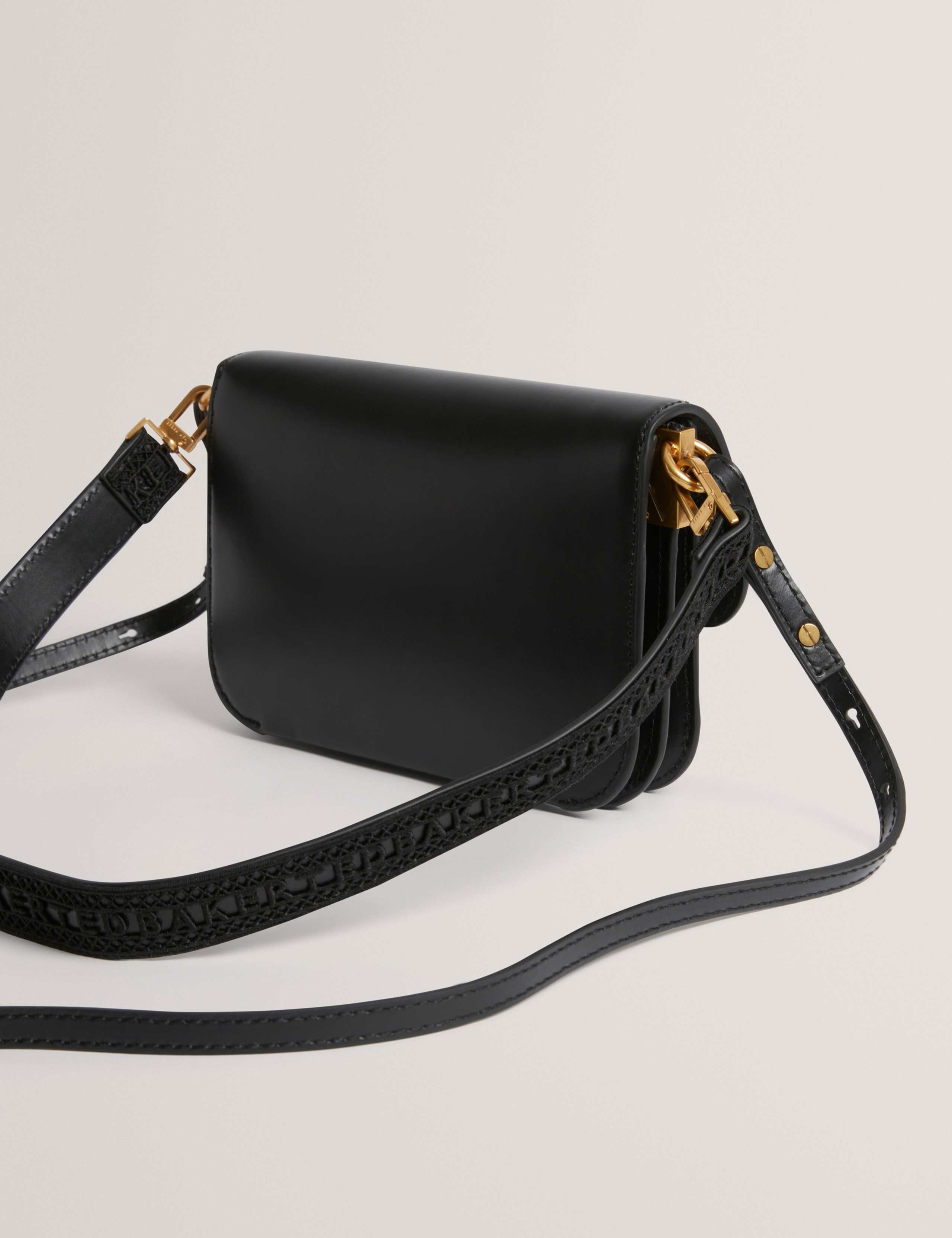 Leather Lock Detail Cross Body Bag 3 of 5
